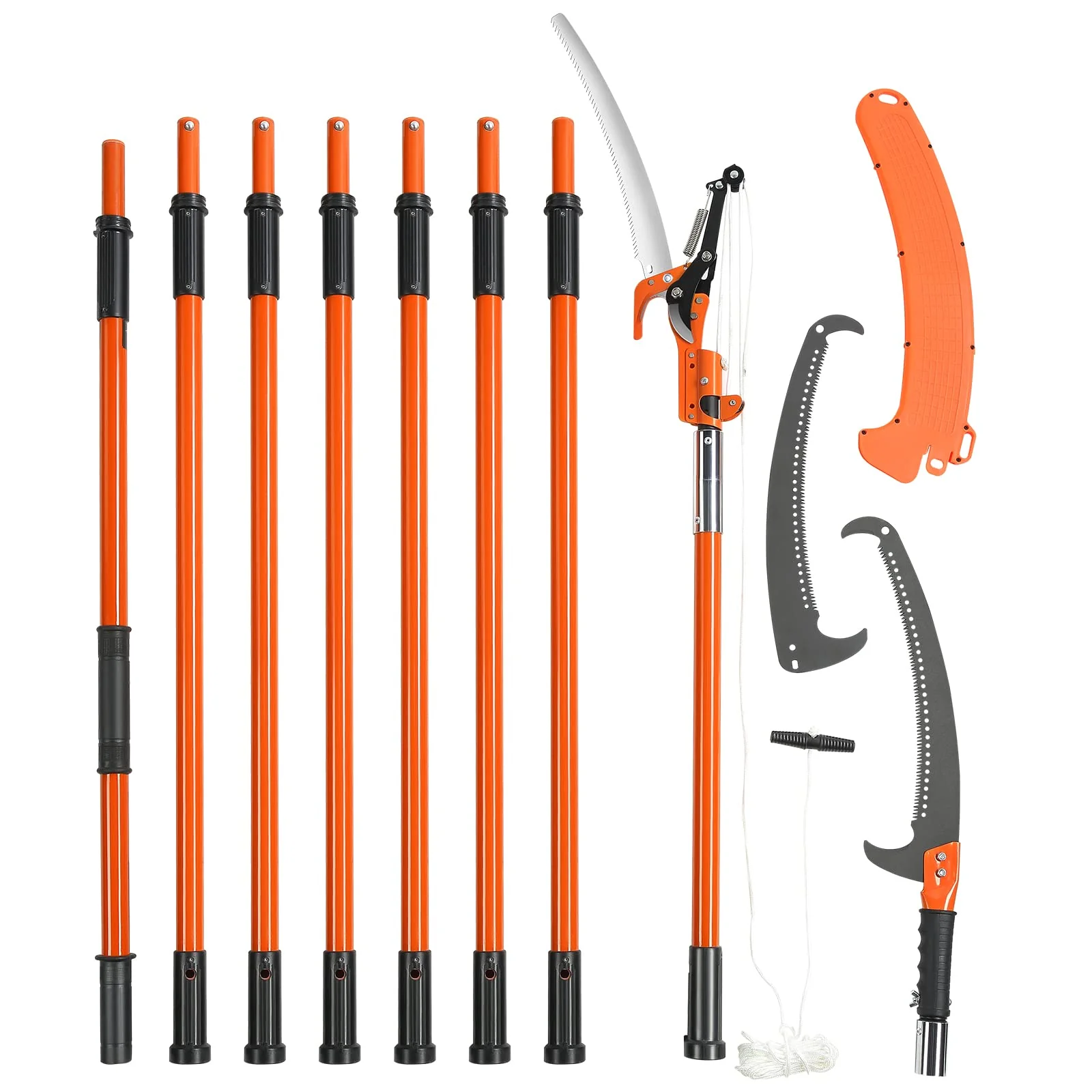 VEVOR Manual Pole Saw. 7.3-27 ft Extendable Tree Pruner