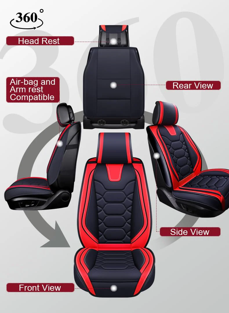OASIS AUTO Car Seat Covers. Waterproof Faux Leather Cushion