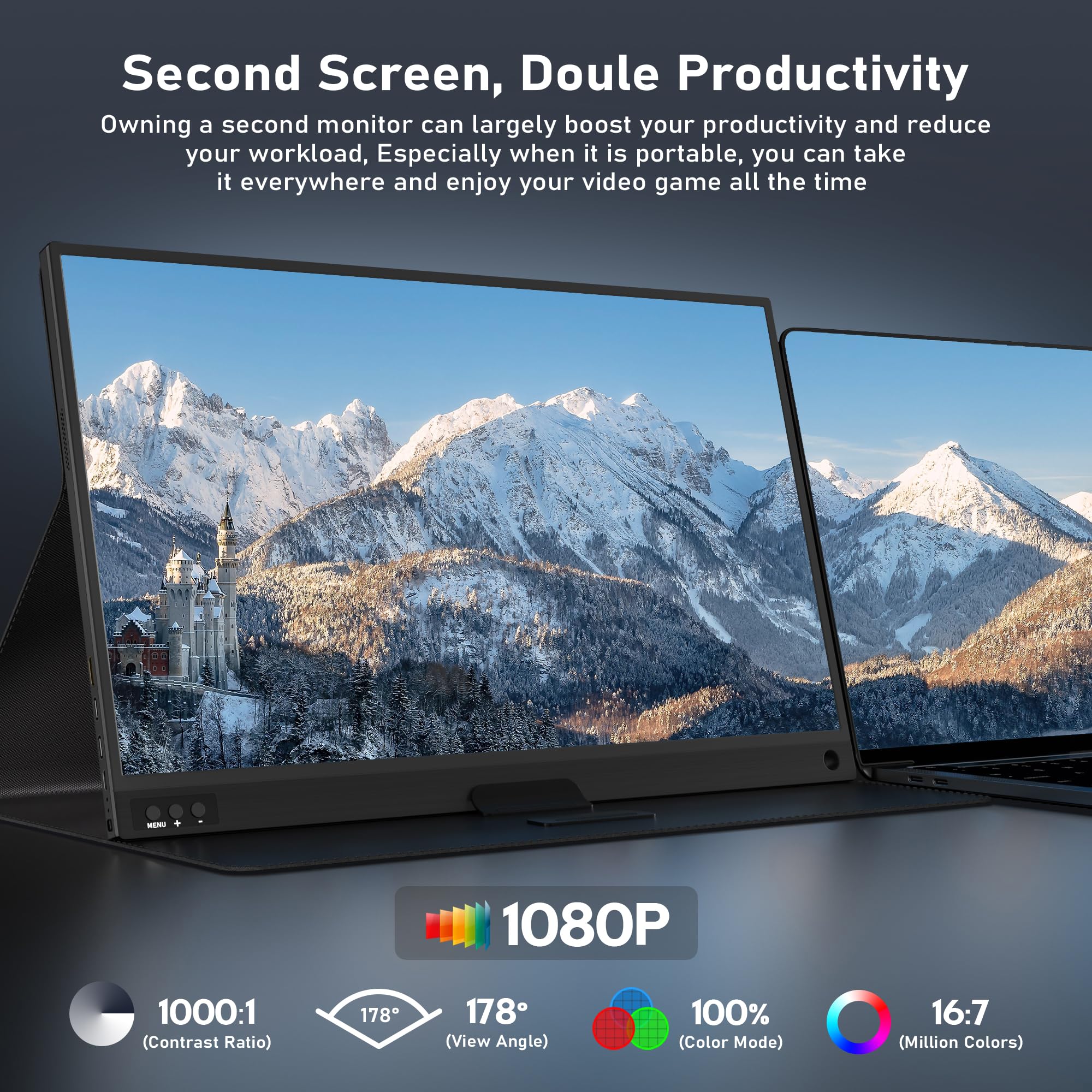 ZSCMALLS Portable Monitor 15.6 Inch Full HD
