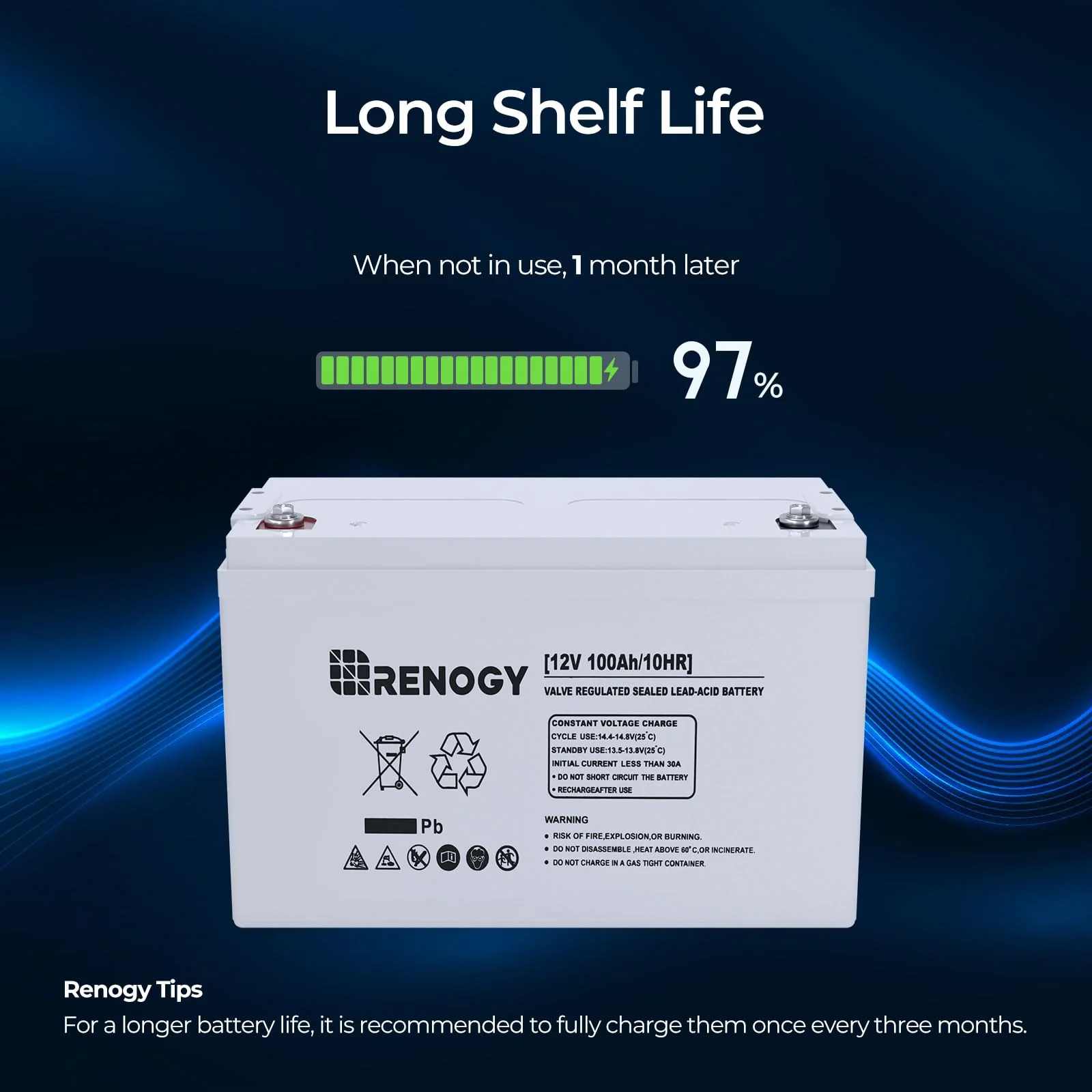 Renogy Deep Cycle AGM 12 Volt 100Ah Battery