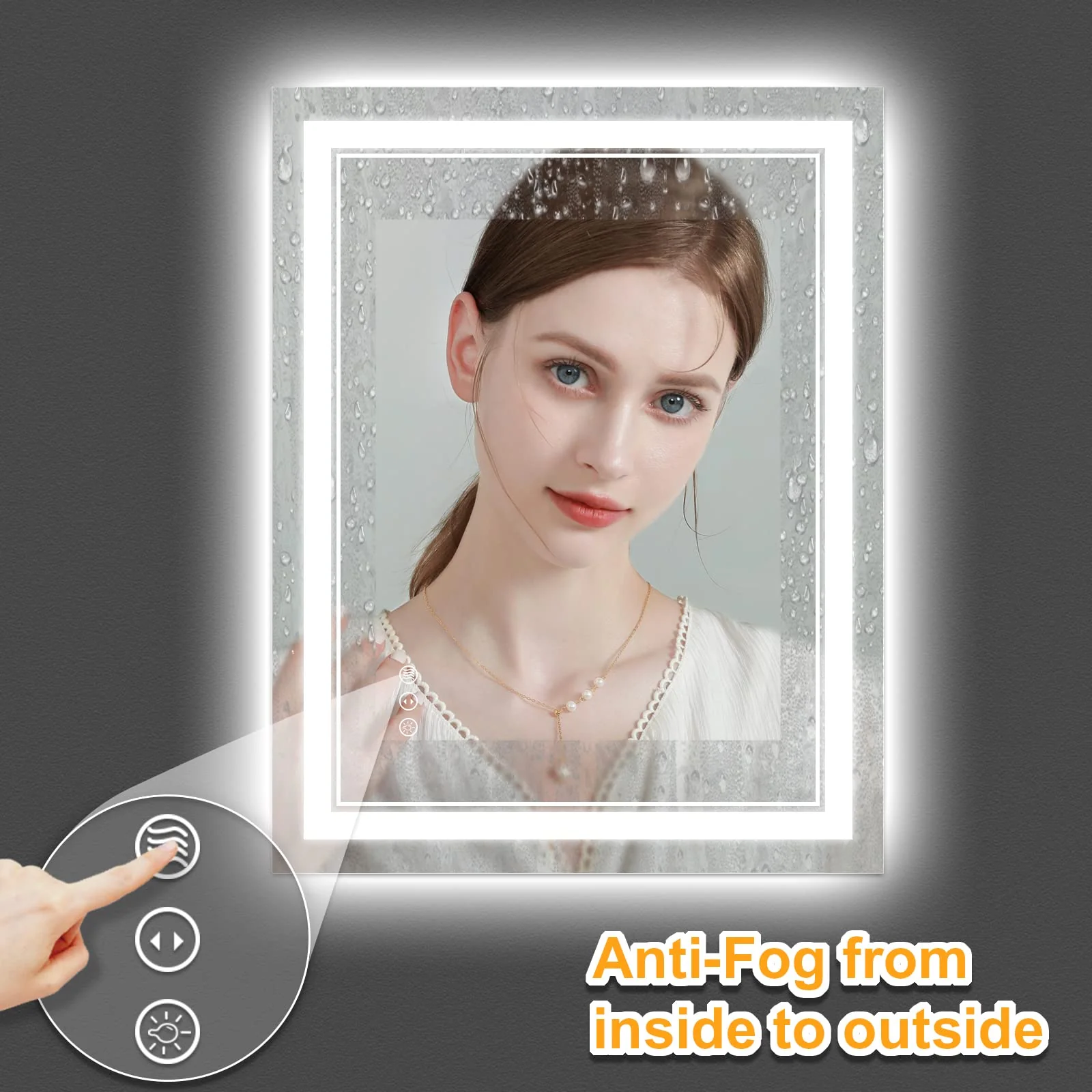 ISTRIPMF 24x36 Inch LED Bathroom Mirror with Lights
