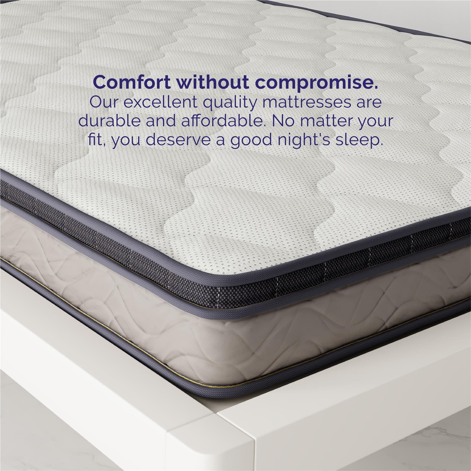 Sleep Regal 6 Inch EuroTop Innerspring Hybrid Mattress. Bed-in-a-Box. Queen