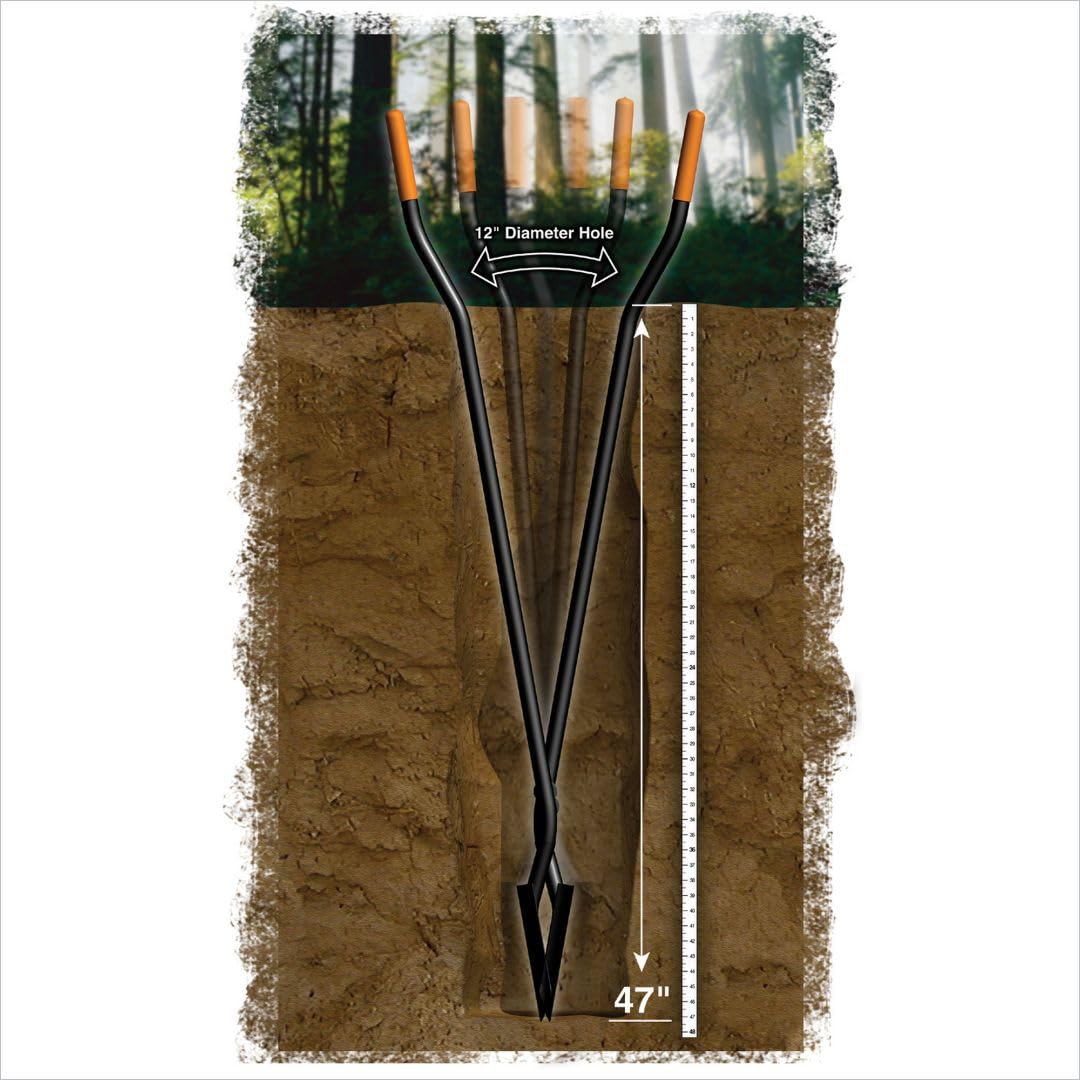 Fiskars 60 Steel Posthole Digger with Long Handled
