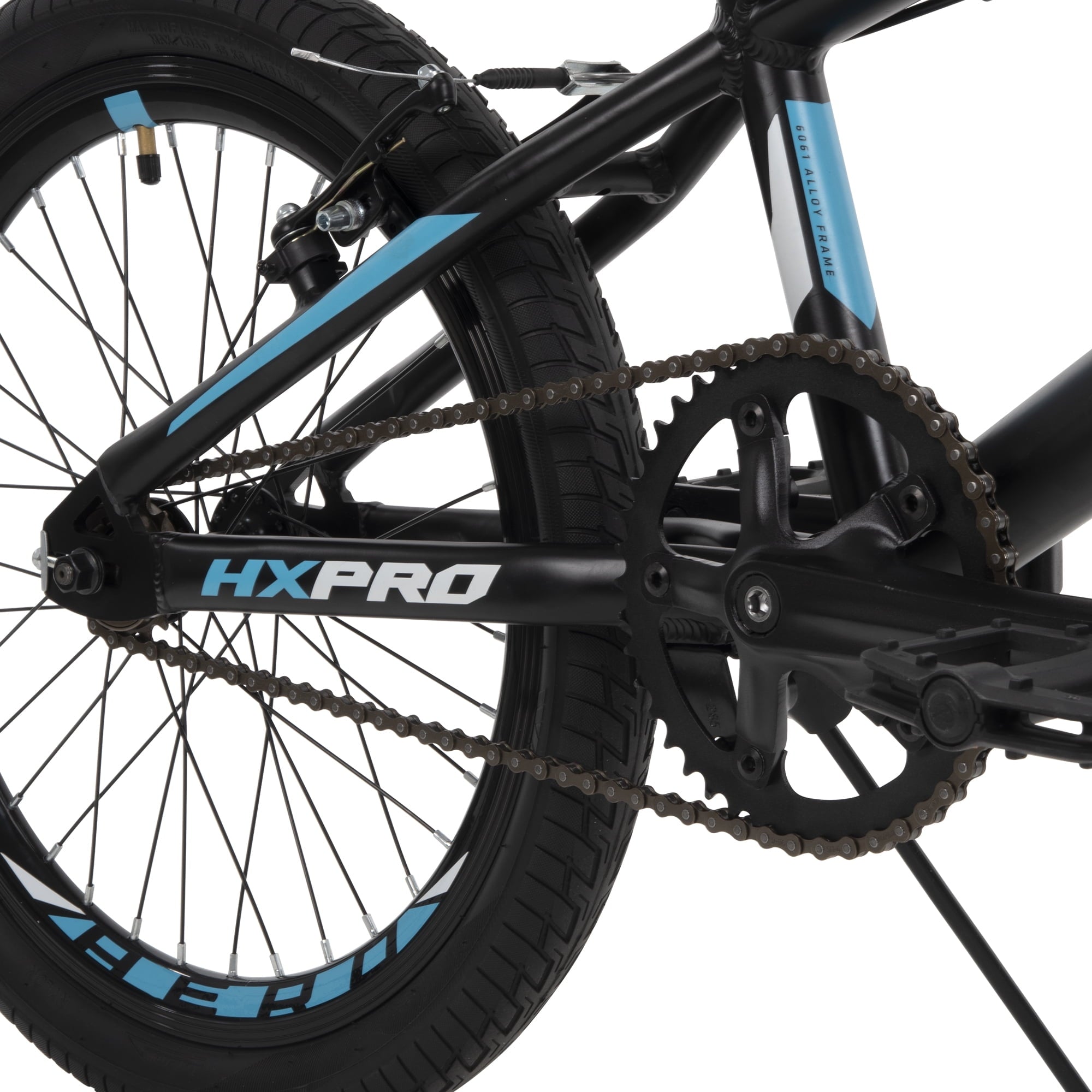 20-inch BMX Bikes HX-Pro Bike. Black with Teal. Aluminum Frame
