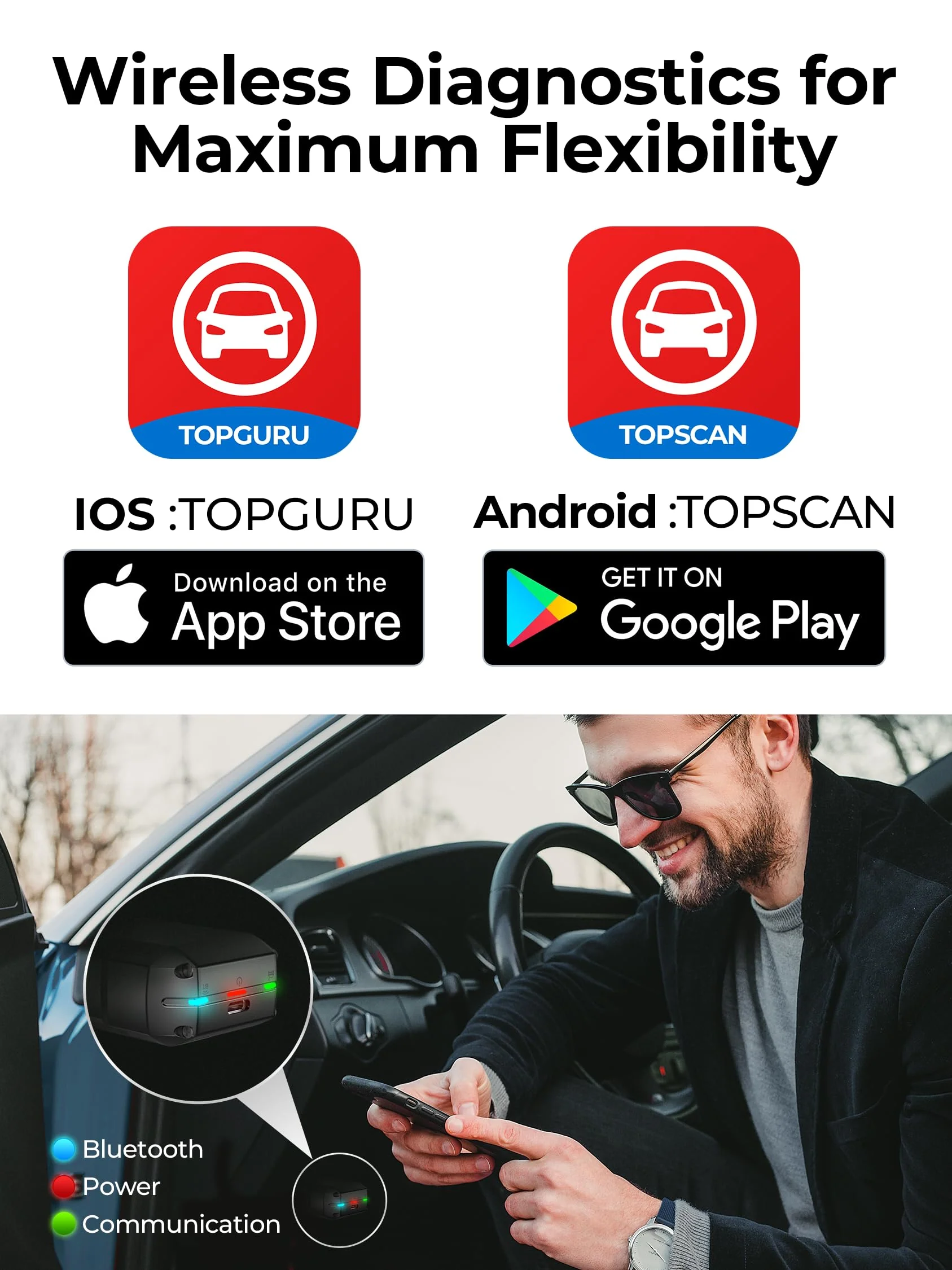TOPDON TopScan Scanner Bluetooth. Bi-Directional Scanner