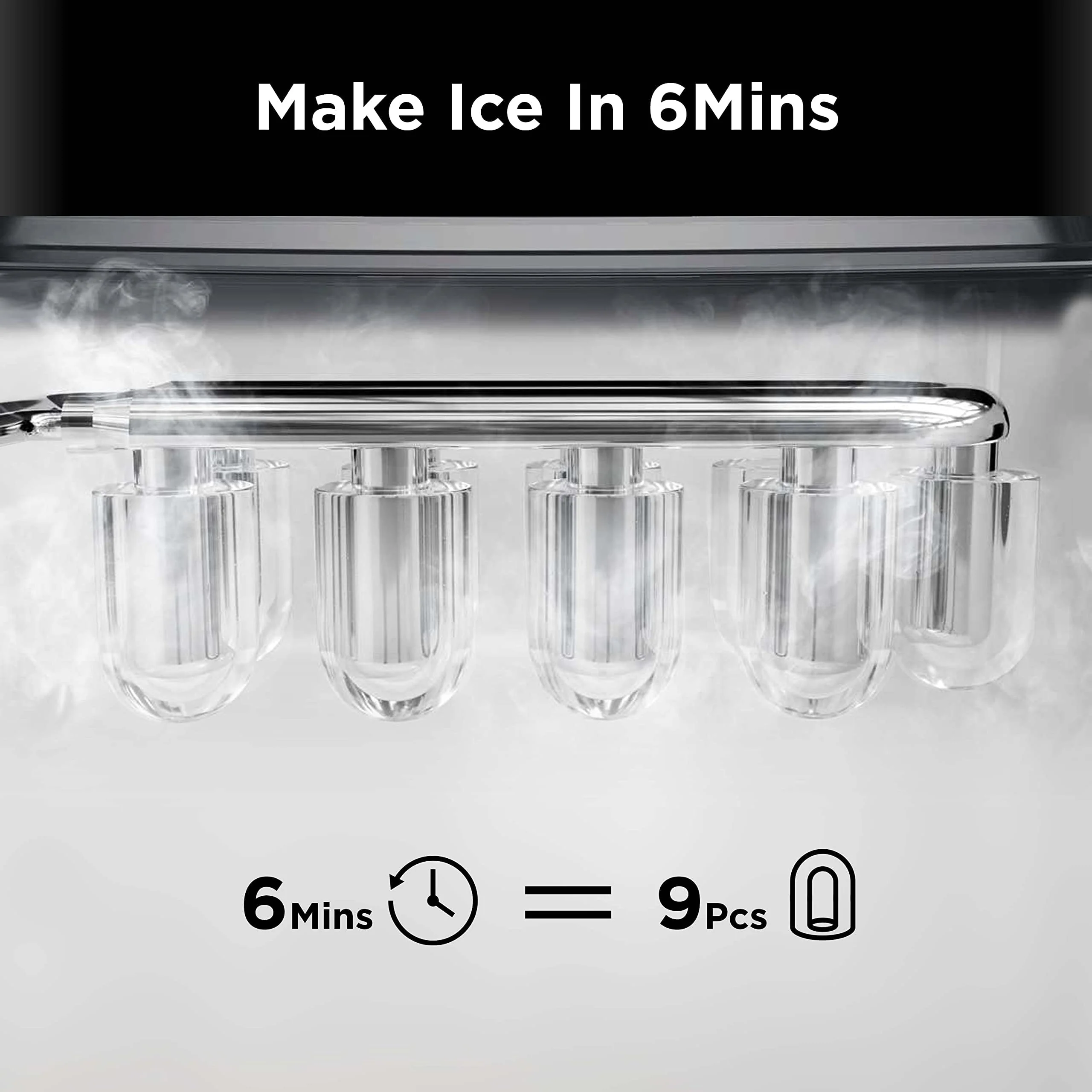 Silonn Ice Maker Countertop. 9 Cubes Ready in 6 Mins