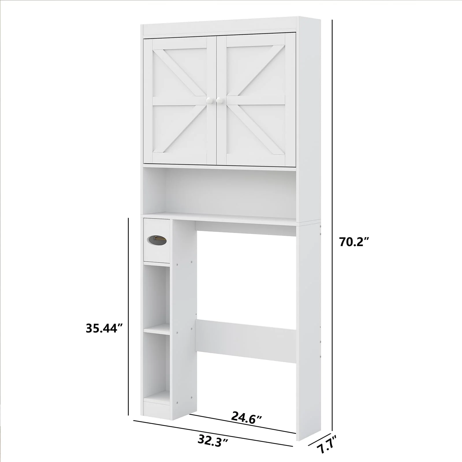 furomate Over The Toilet Storage Cabinet with Shelves and Doors