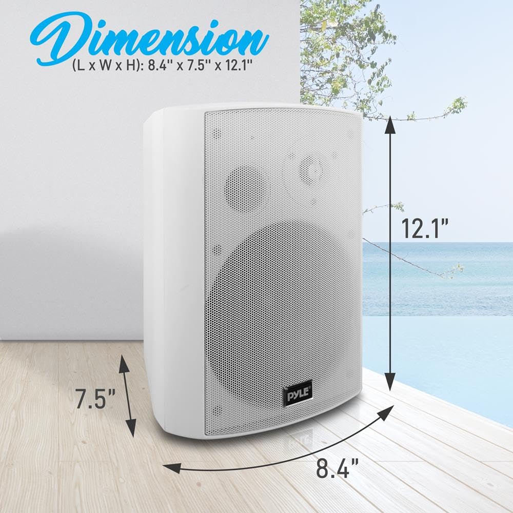 Pyle Outdoor Waterproof Wall-Mount Patio Stereo Speaker