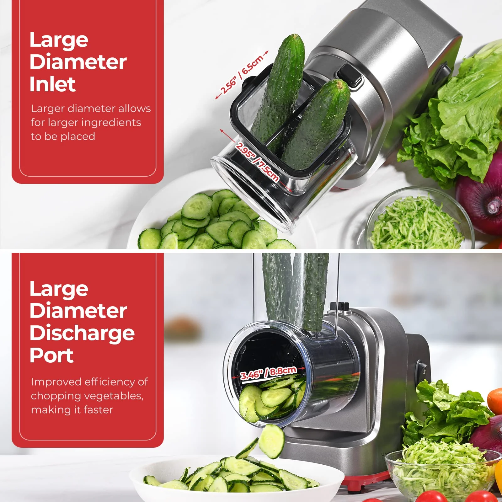 Homparty Electric Cheese Grater. 250W Electric Slicer Shredder