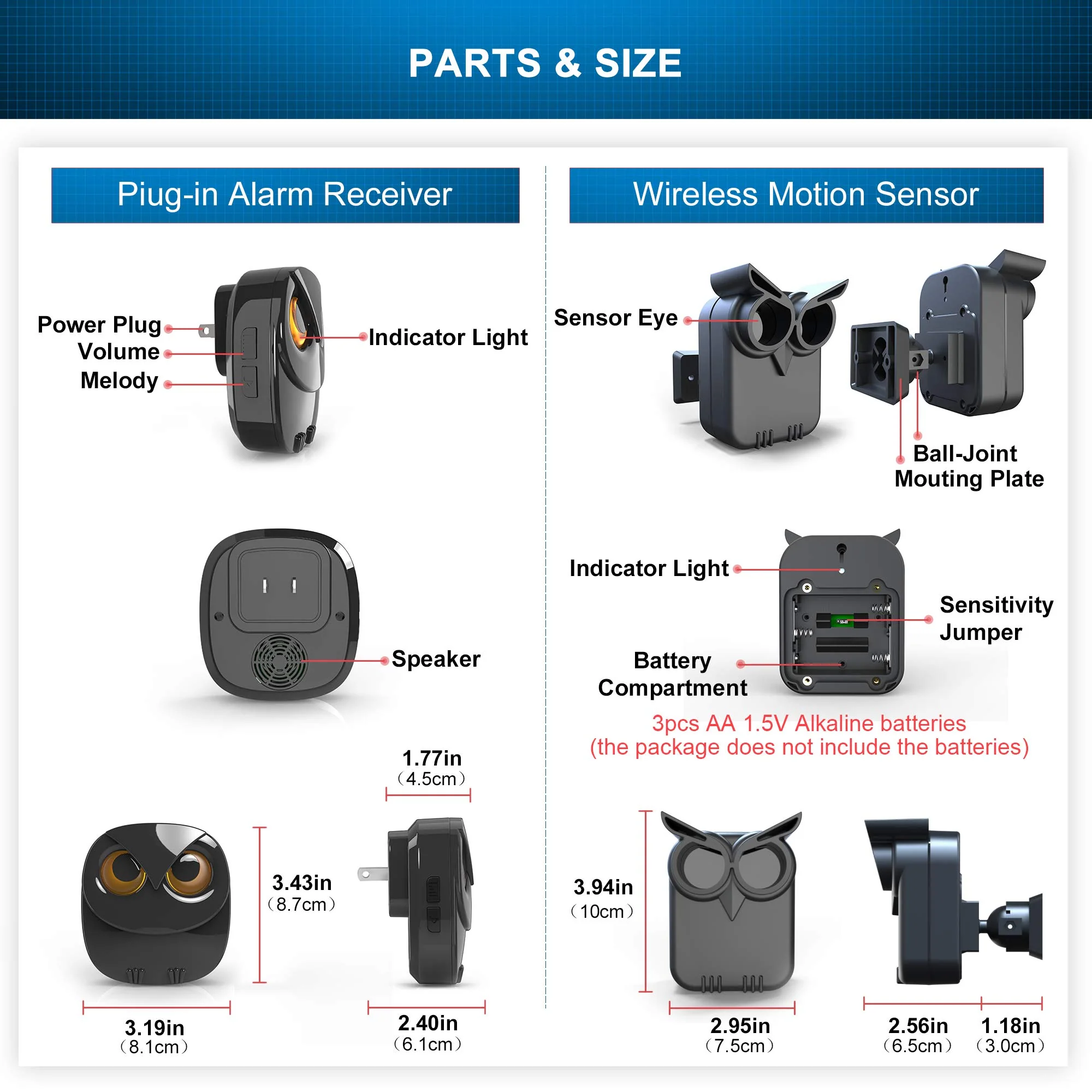 HTZSAFE 1/2 Mile Long Range Wireless Driveway Alarm