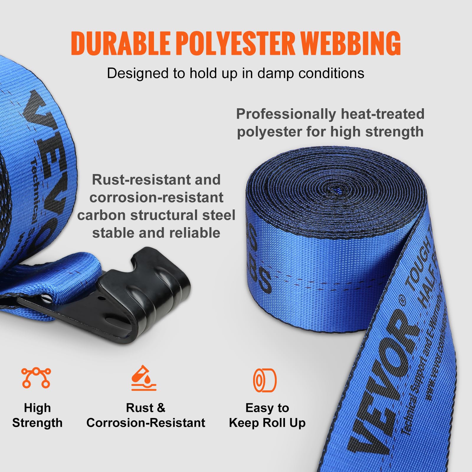 VEVOR 10 Pack 4 x30' Heavy Duty Truck Straps for Flatbeds. Trucks. Trailers