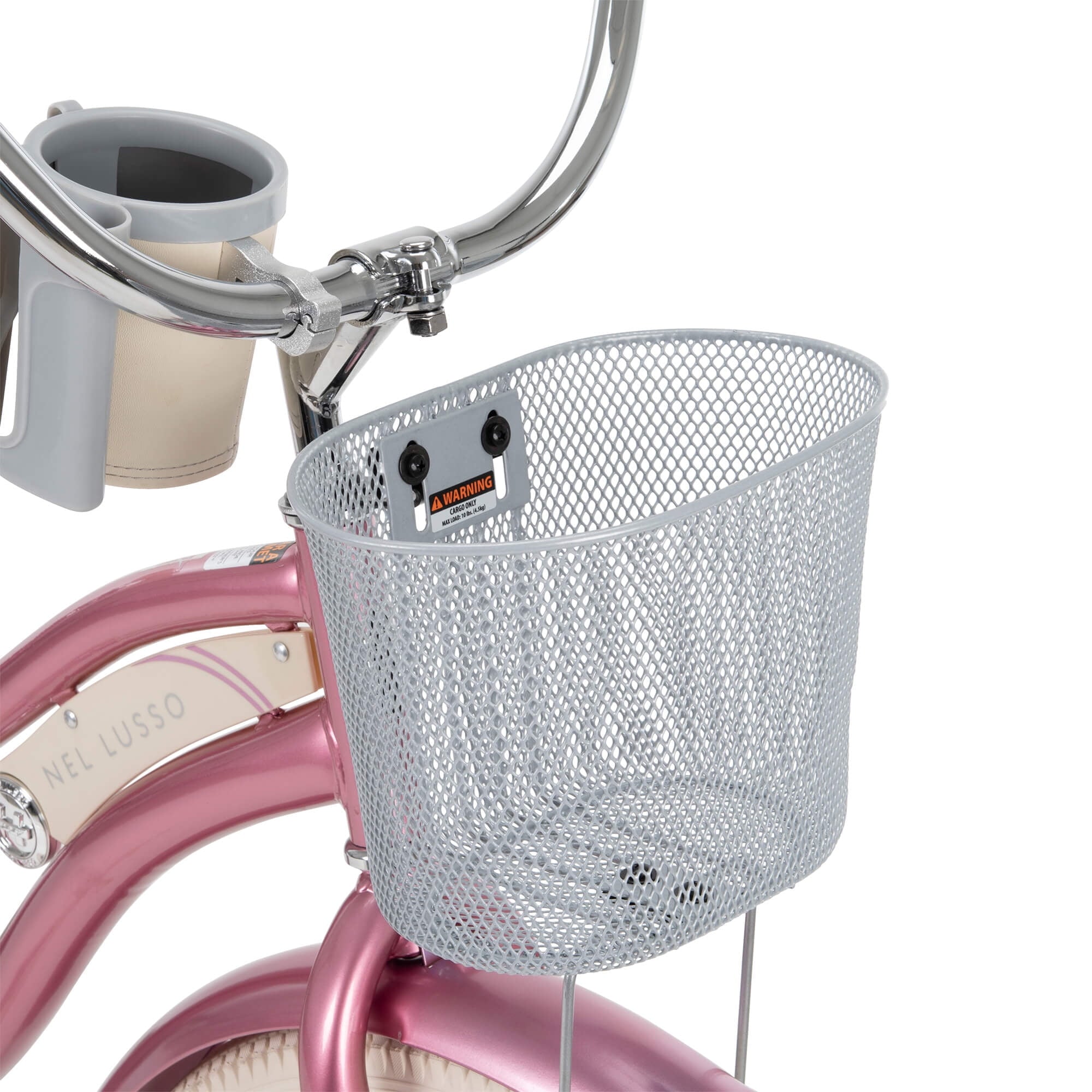 26 In. Nel Lusso Women's Beach Cruiser Bike. Pink Taffeta