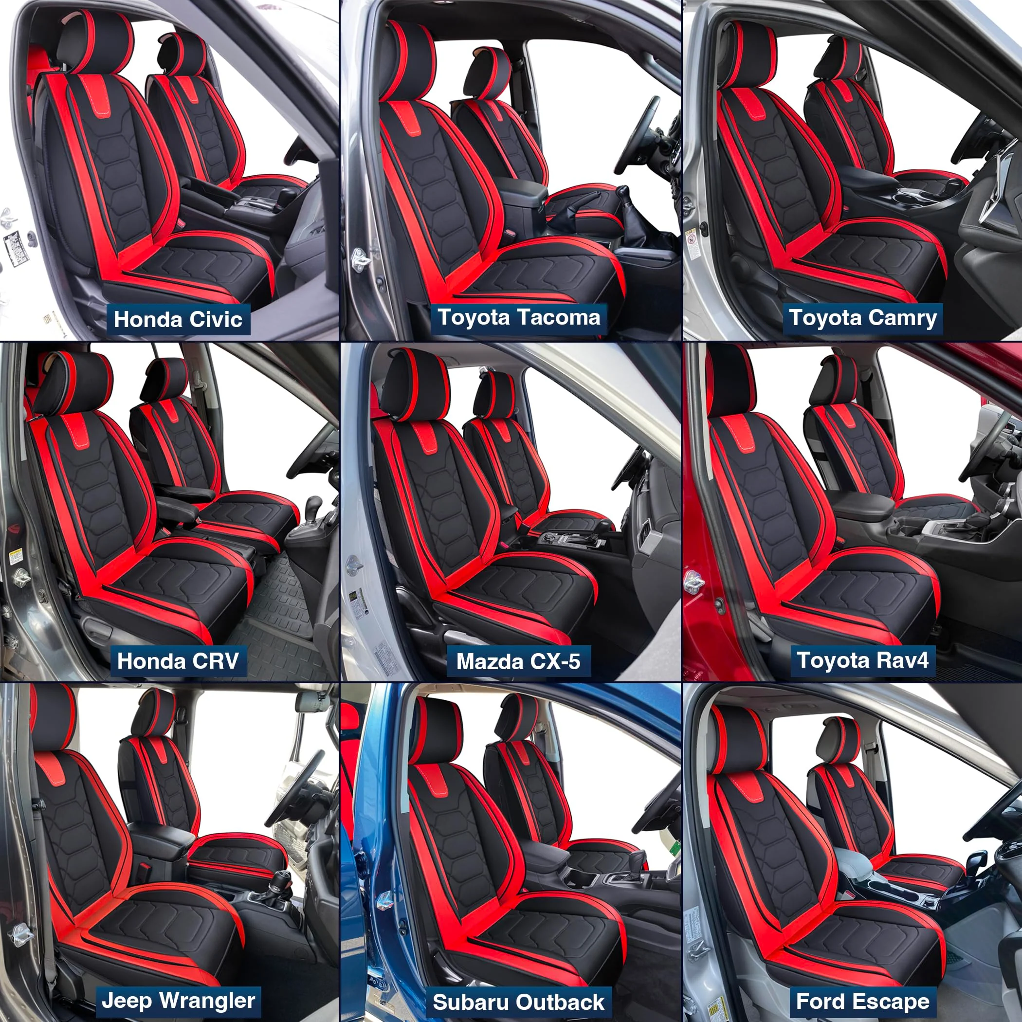 OASIS AUTO Car Seat Covers. Waterproof Faux Leather Cushion