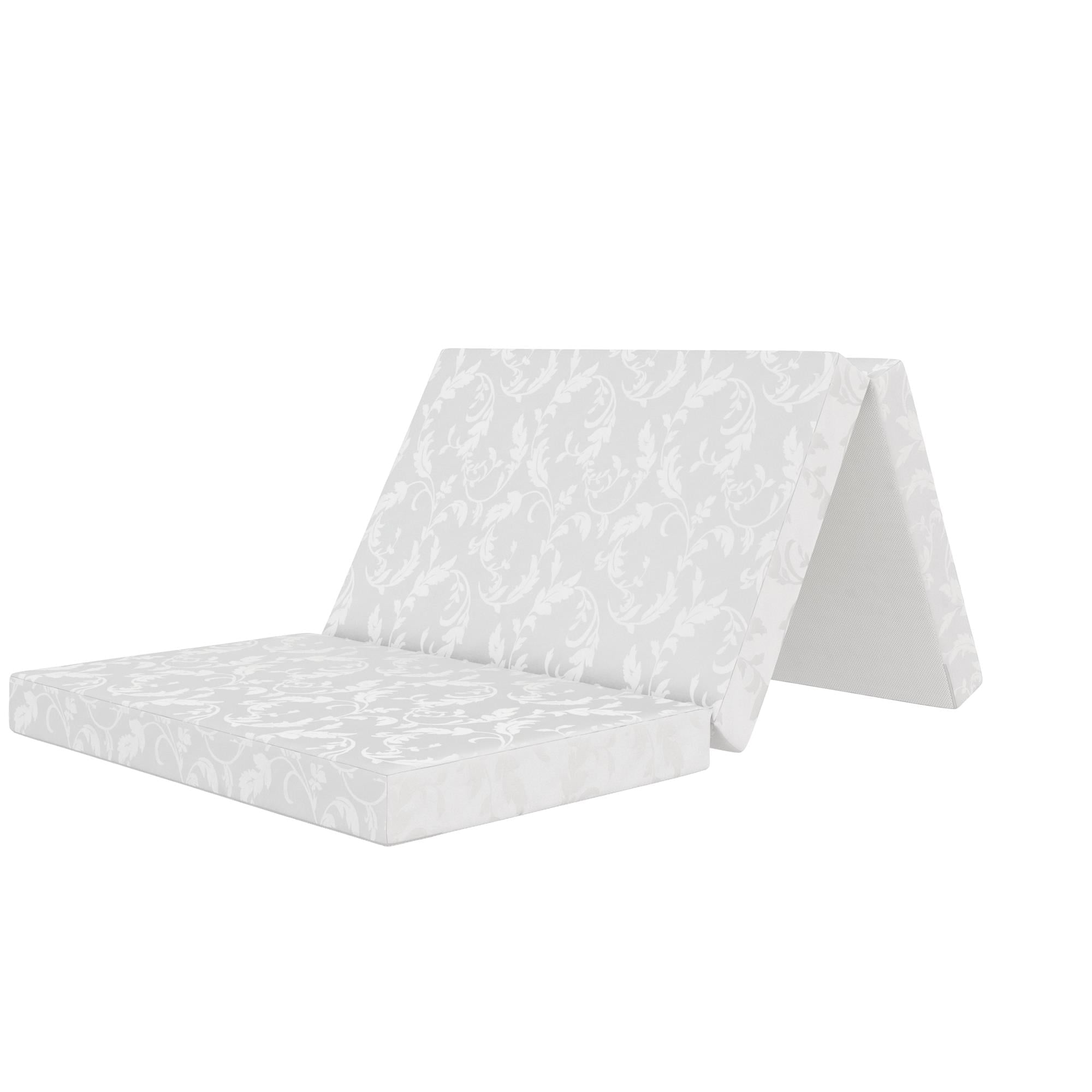 Aries 4-Inch Tri Folding Mattress with Carry Bag and Washable Cover. Twin Size