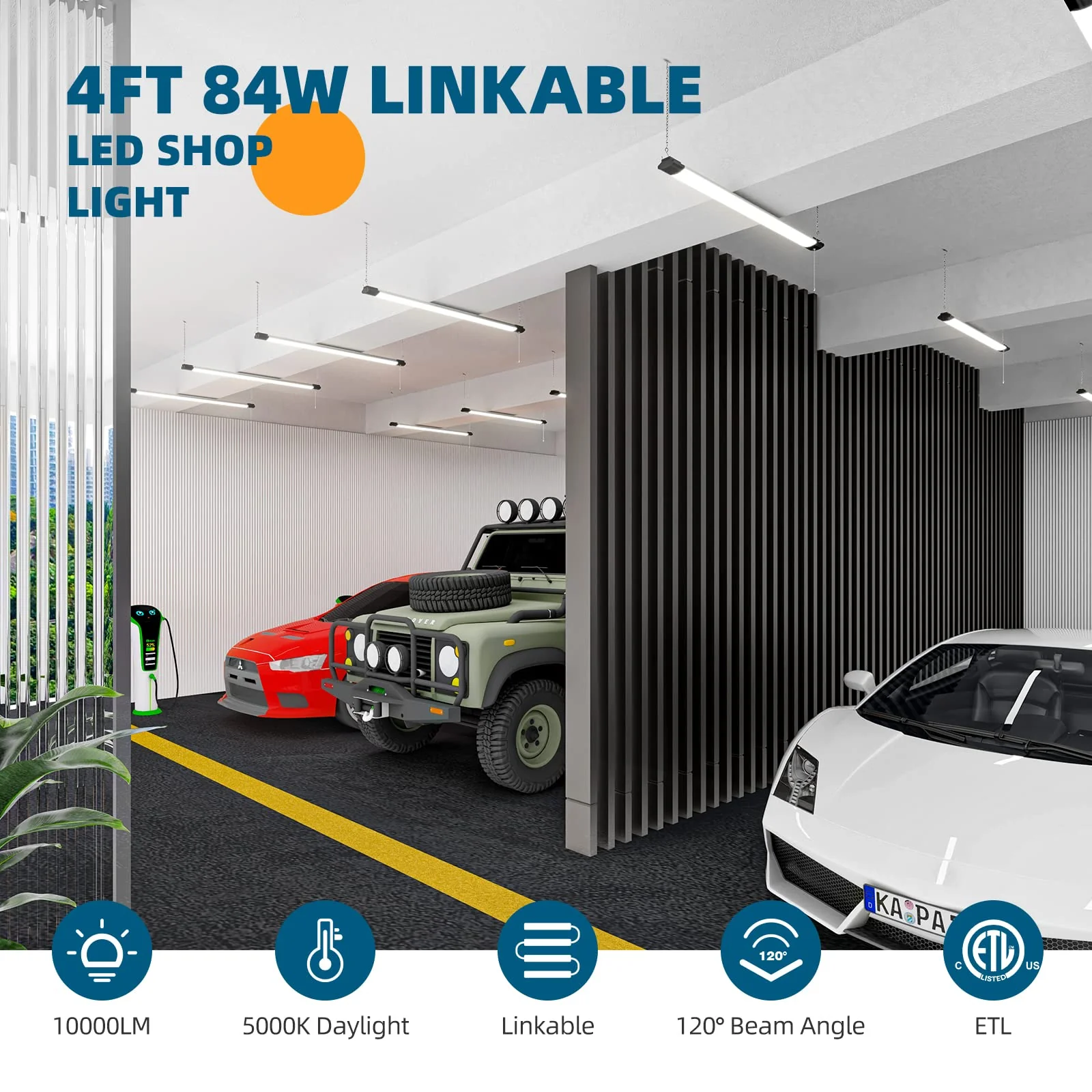 Barrina 4FT Linkable LED Shop Light for Garage