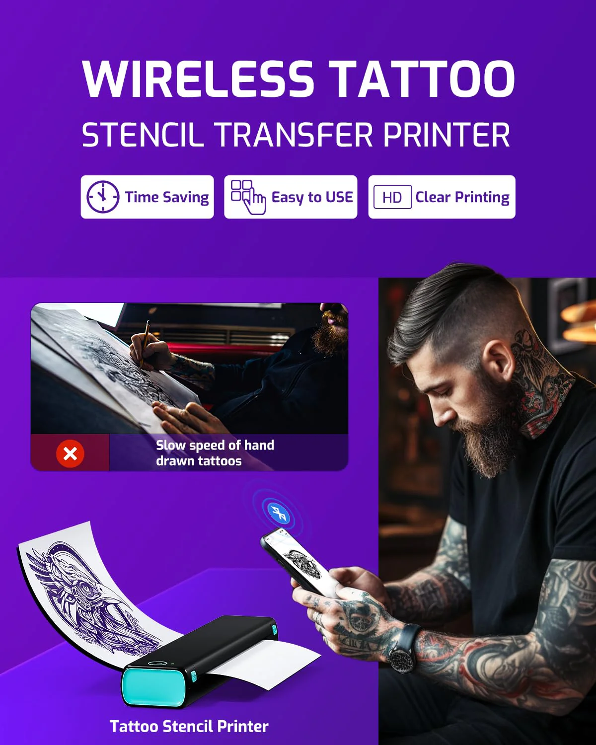 Phomemo M08F Wireless Tattoo Stencil Machines