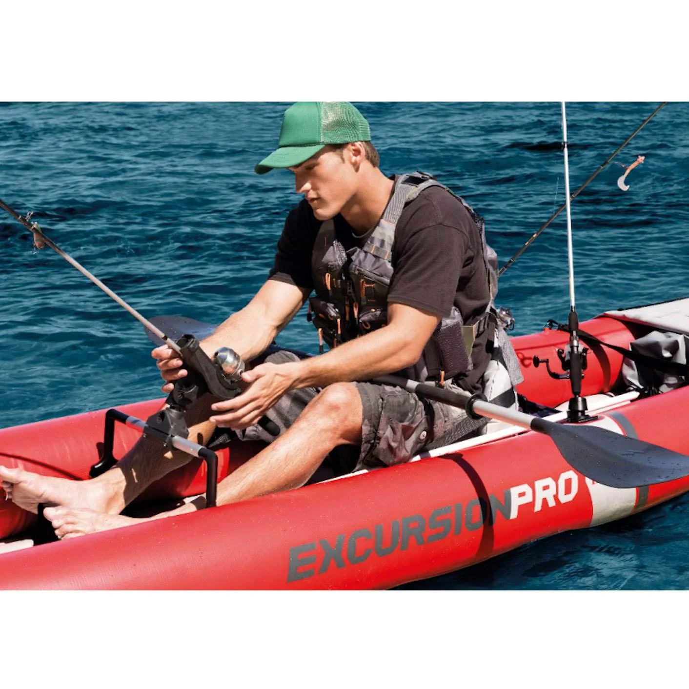 Intex Excursion Pro 2 Person Vinyl Inflatable Kayak with Aluminum Oars