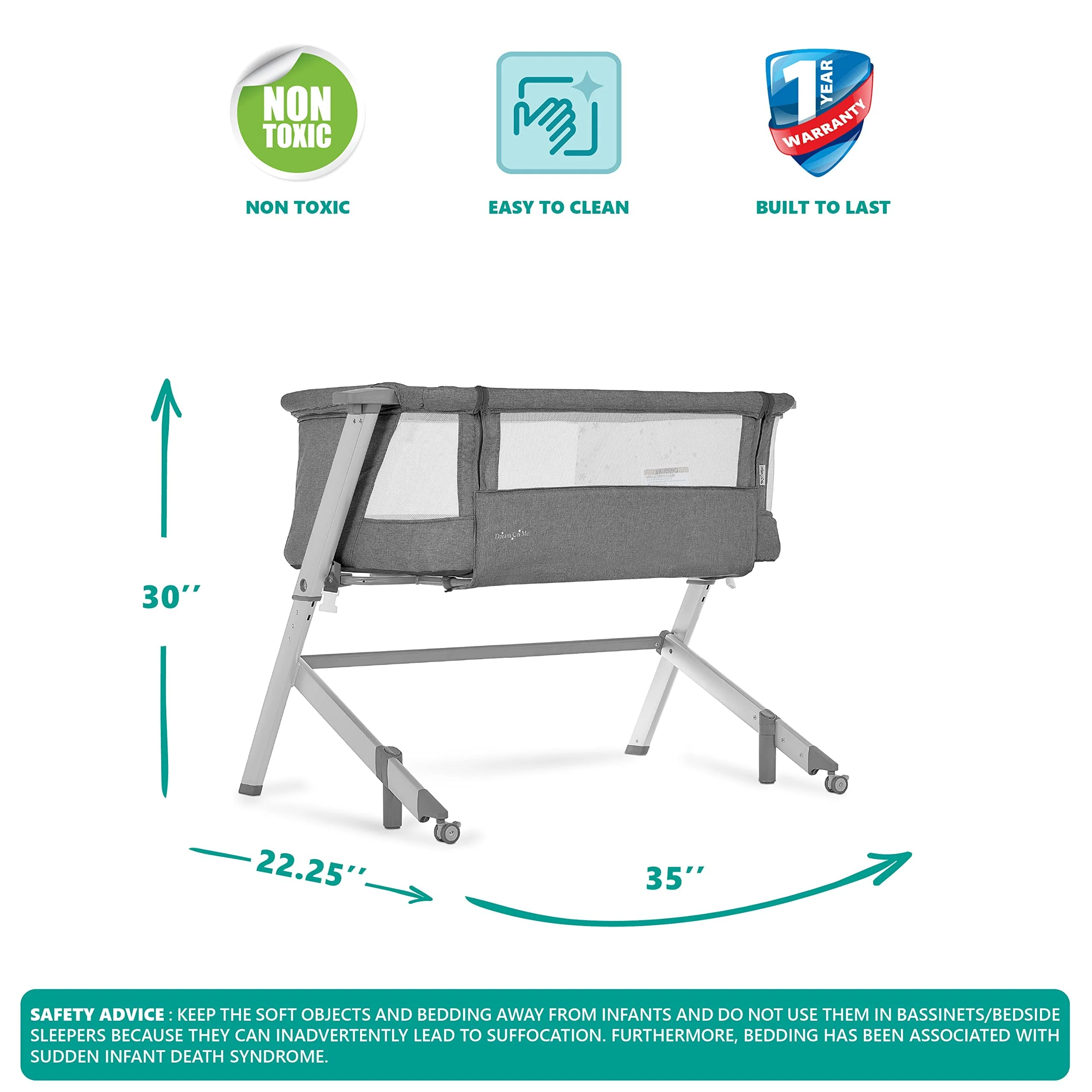 Dream On Me Skylar Bassinet and Bedside Sleeper