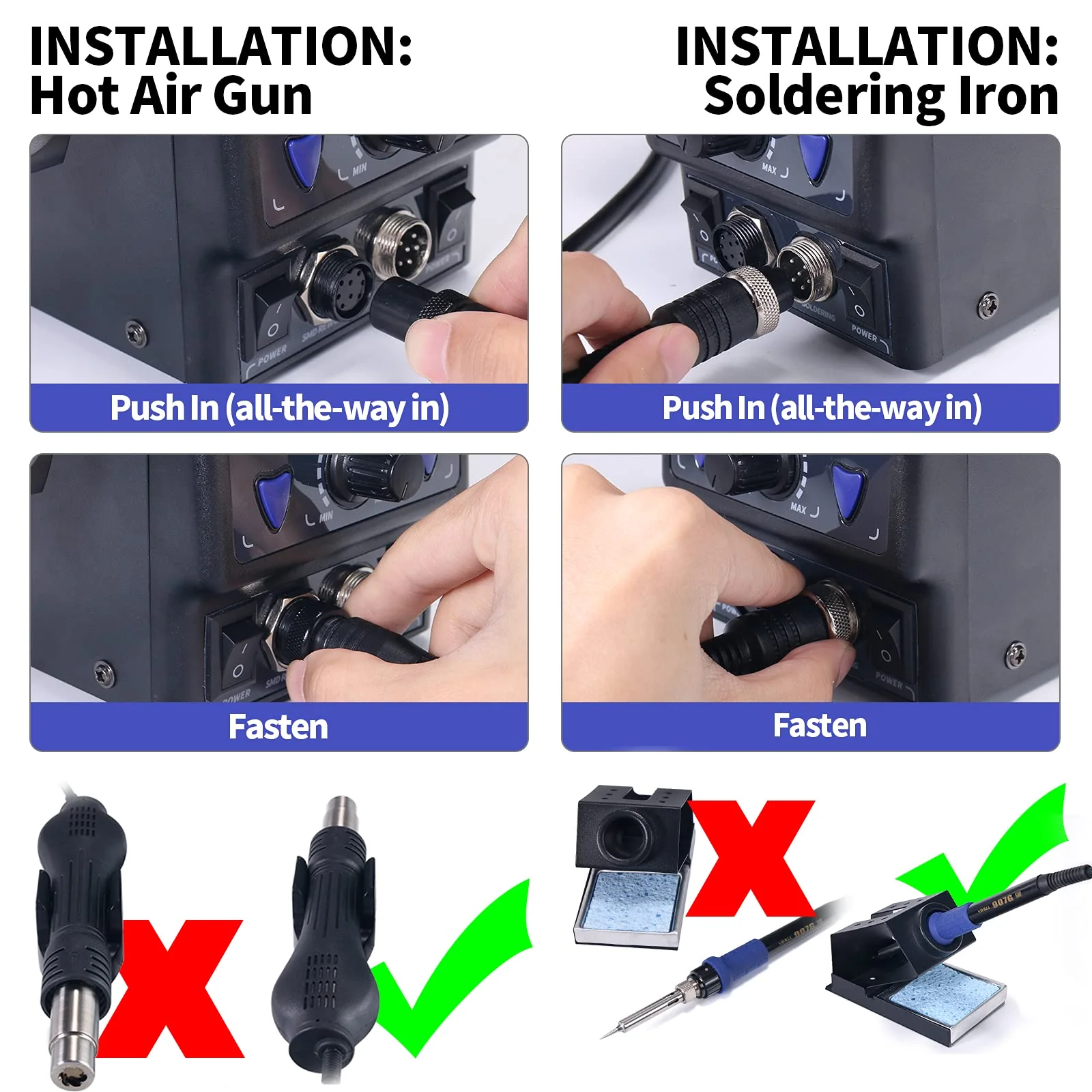 YIHUA 2 in 1 Hot Air Rework and Soldering Iron Station with ��F /��C