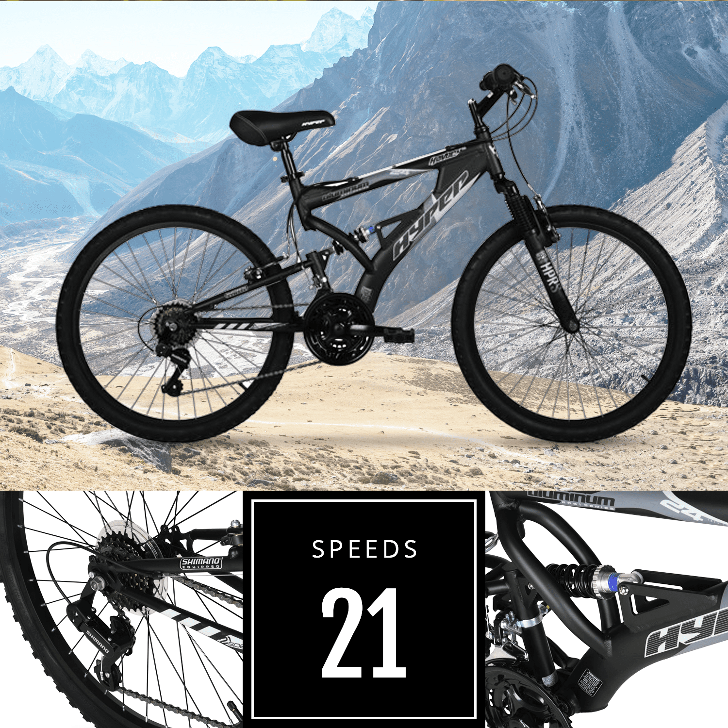 24 Men's Havoc Mountain Bike. Black