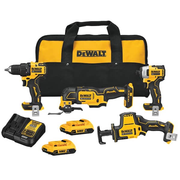 ATOMIC 20V MAX Lithium-Ion Cordless Brushless 4 Tool Combo Kit and 20V MAX Cordless Brushless 6.5 in. Circular Saw