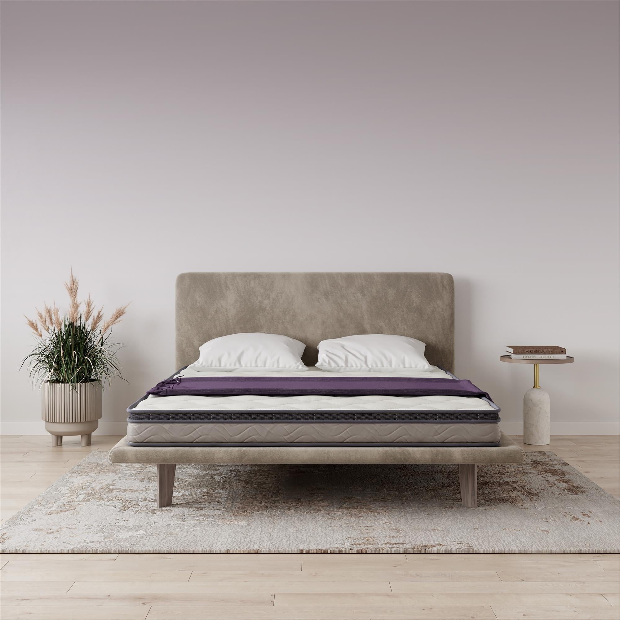Sleep Regal 6 Inch EuroTop Innerspring Hybrid Mattress. Bed-in-a-Box. Queen