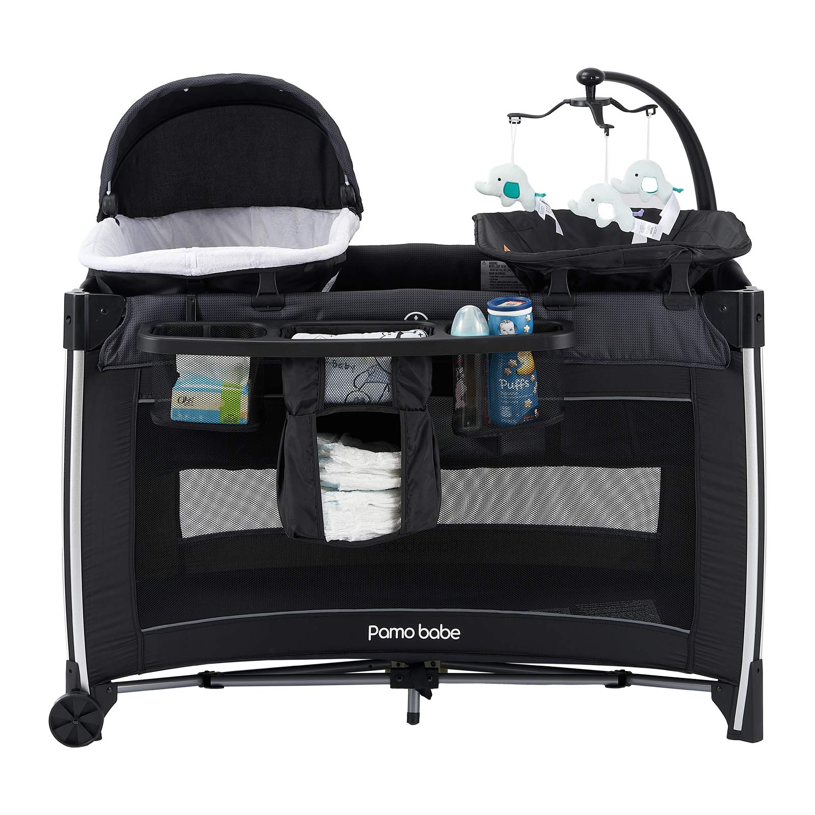 Pamo Babe 4 in 1 Portable Baby Crib Deluxe Nursery Center