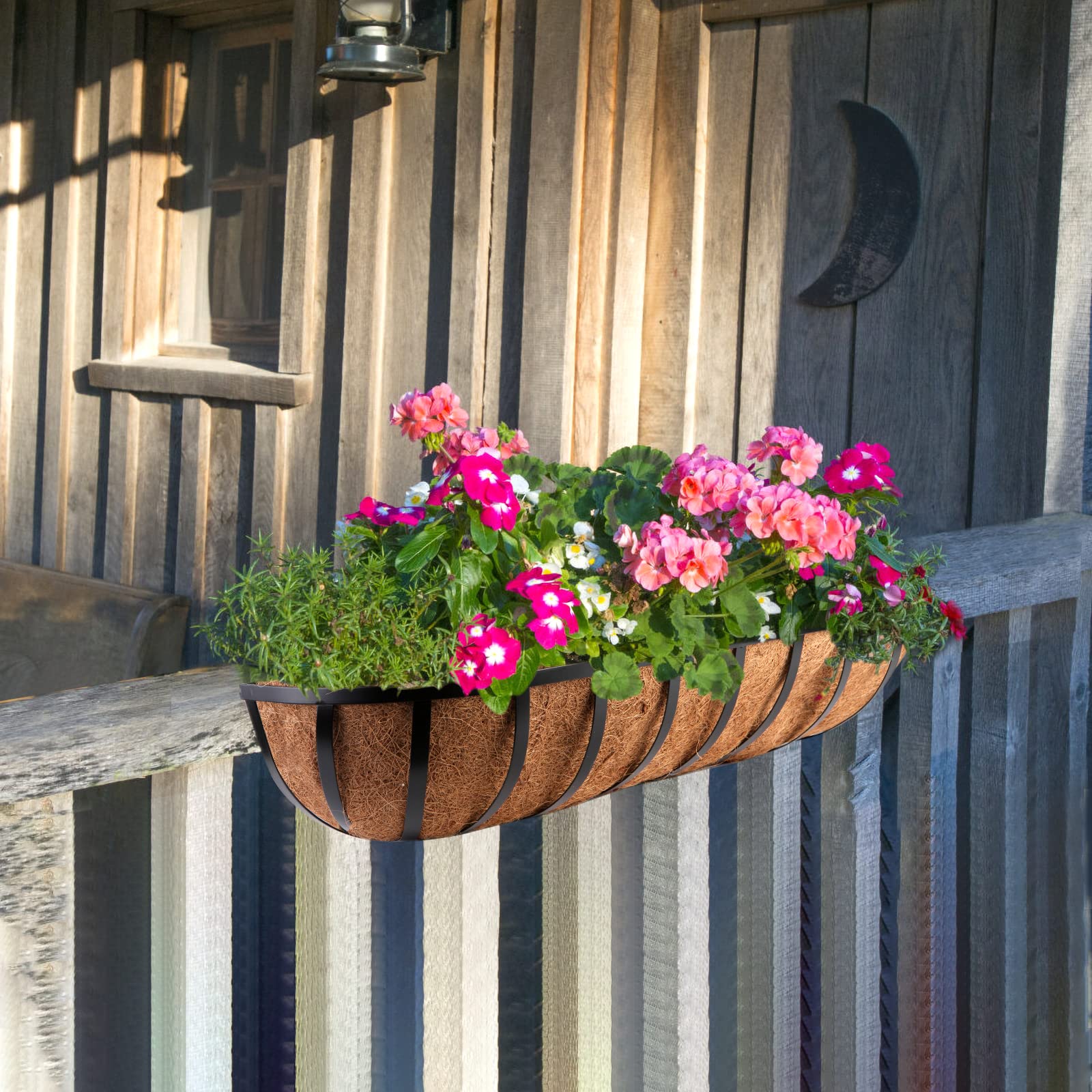 Harmiden 4 Pcs 30 Window Box Deck Railing Planter