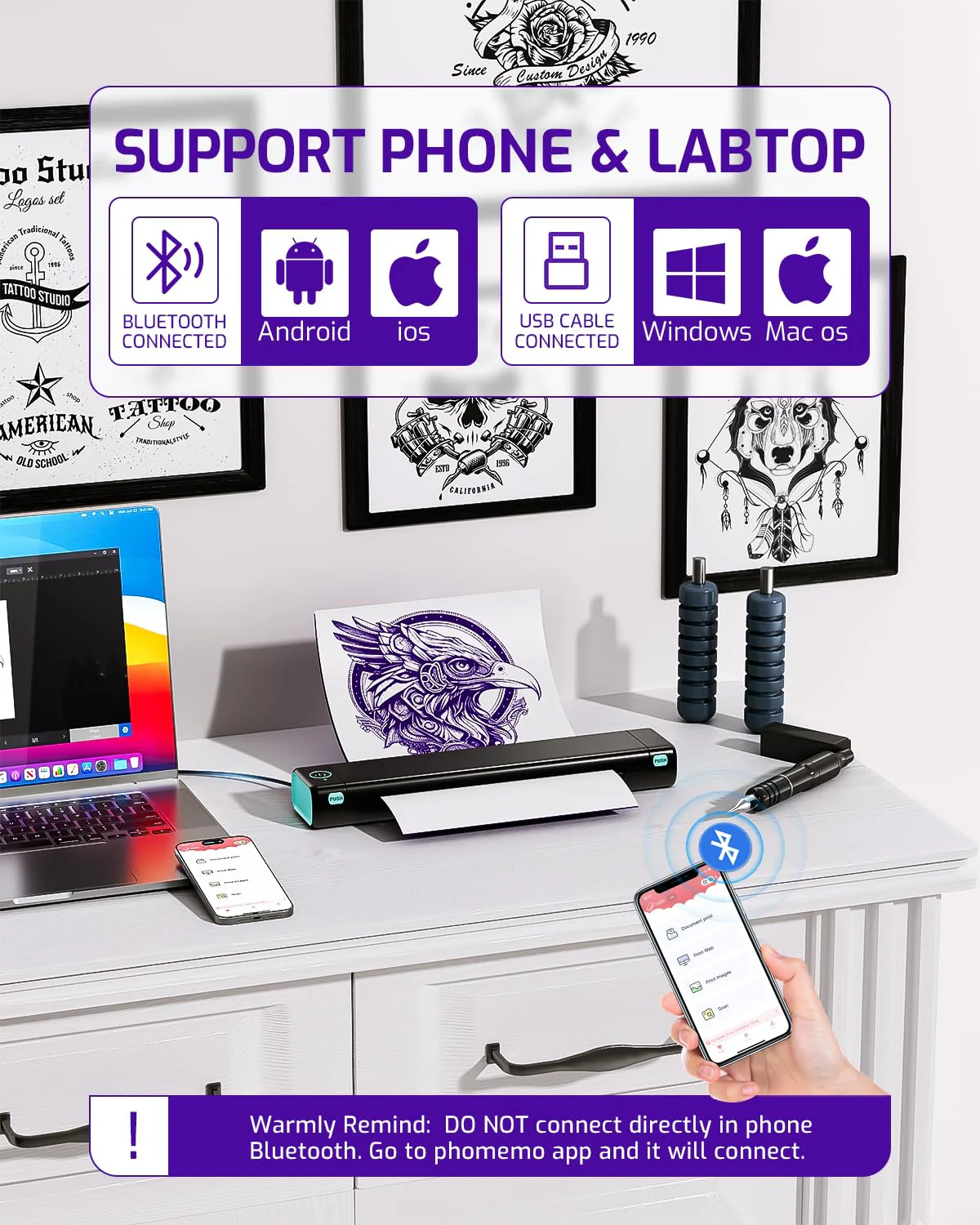 Phomemo M08F Wireless Tattoo Stencil Machines
