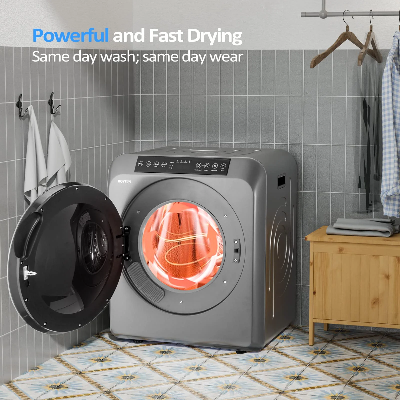 ROVSUN 13.2LB Portable Clothes Dryer. 3.5 Cu.Ft Compact Dryer