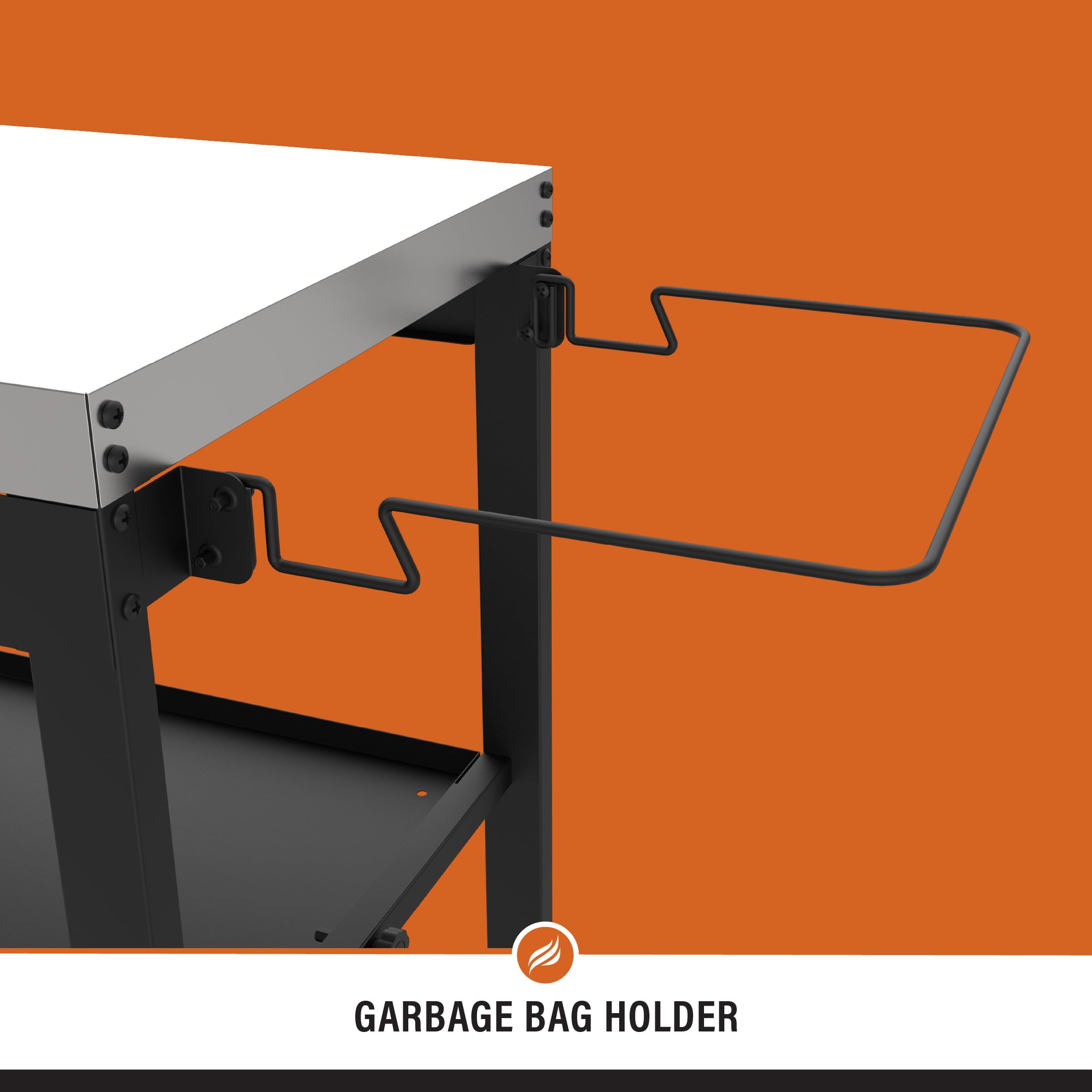 28 Portable Steel Prep Cart with Stainless Steel Top in Black