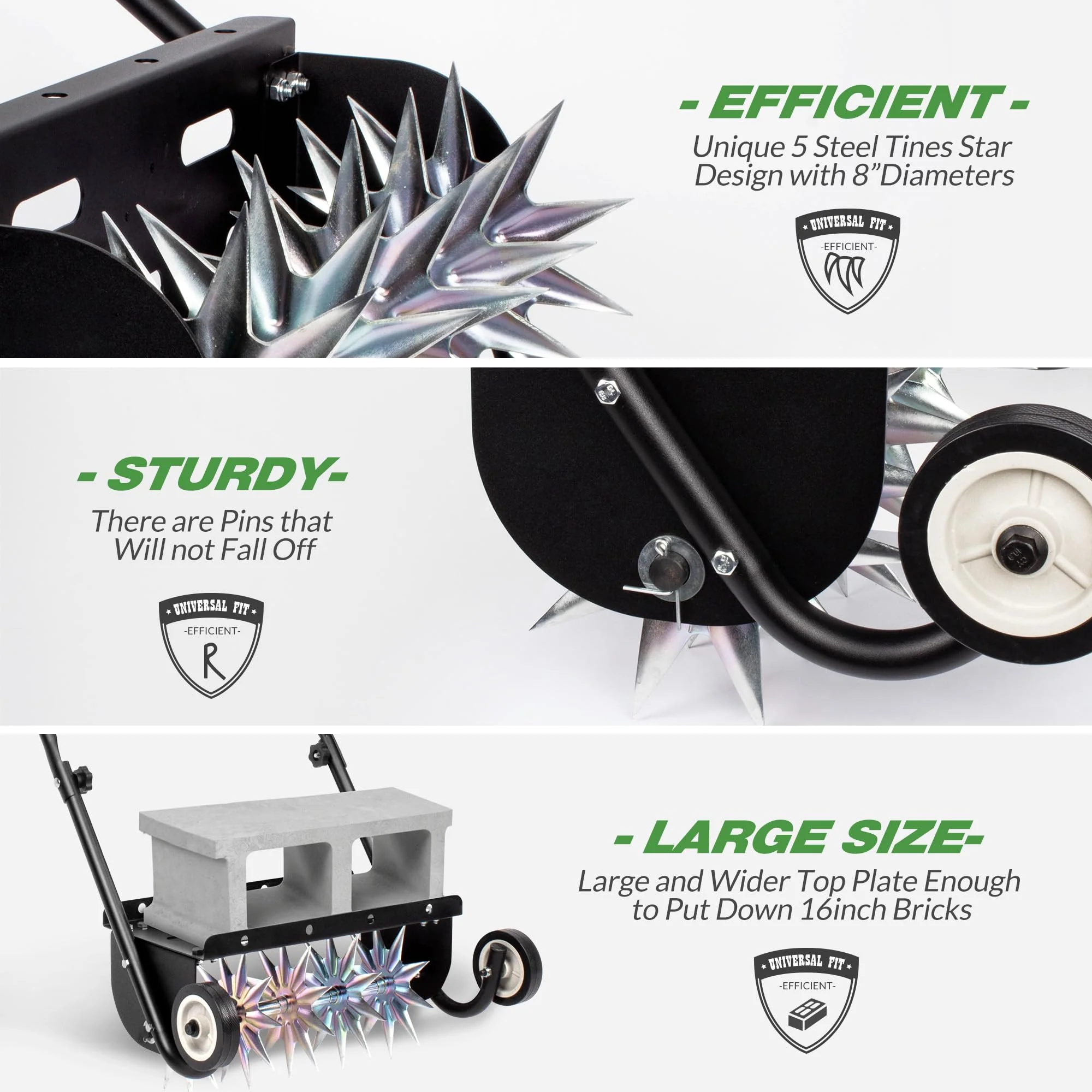 Suchtale 18 Inch Push Spike Aerator. Heavy Duty Rolling Lawn Aerator