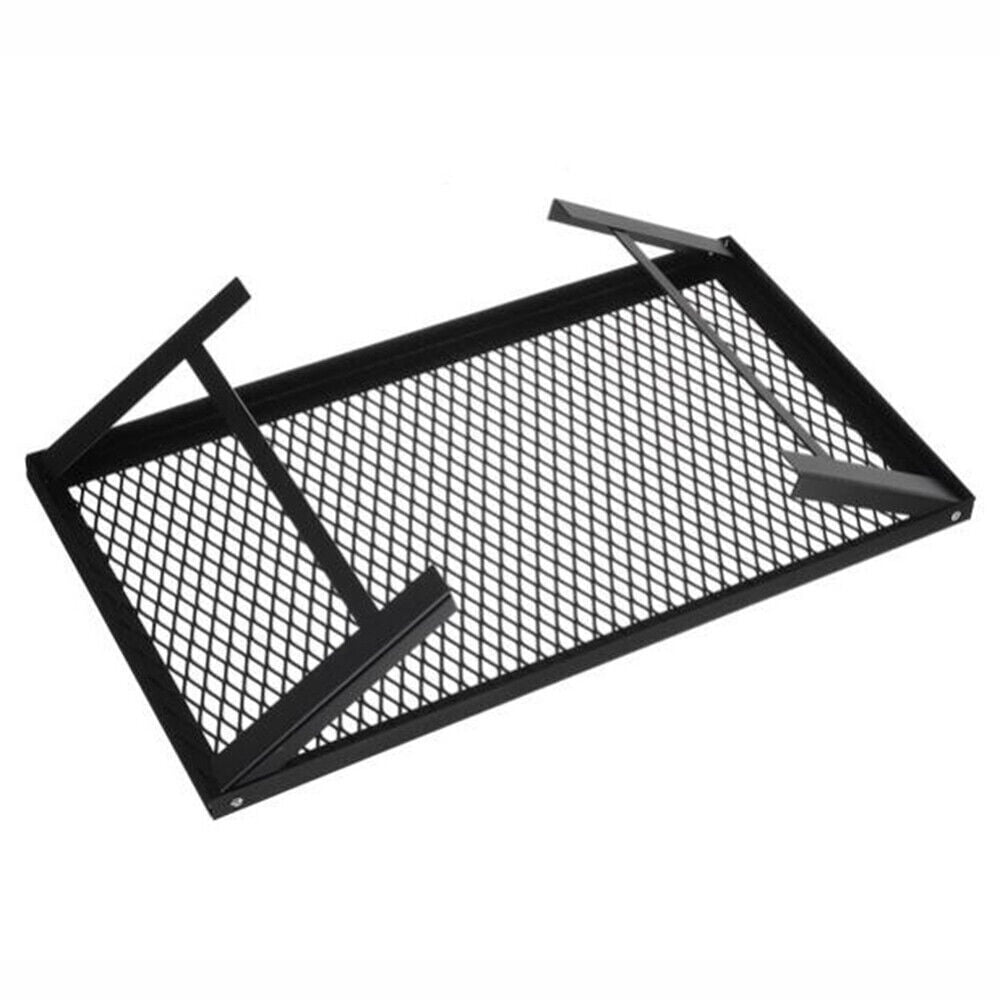 Campfire Grill Over-Fire Pit Cooking BBQ Rack Cooking Stove Black Foldable