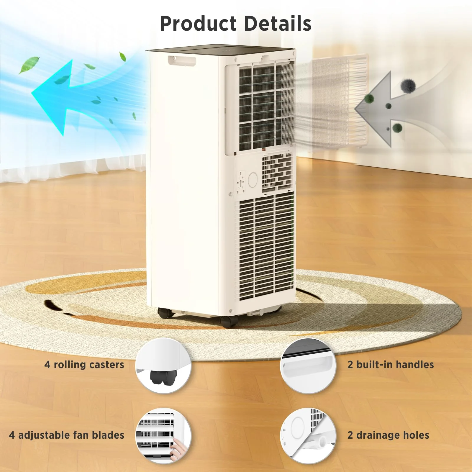 ZAFRO 10.000 BTU Portable Air Conditioners Cool Up to 450 Sq.Ft
