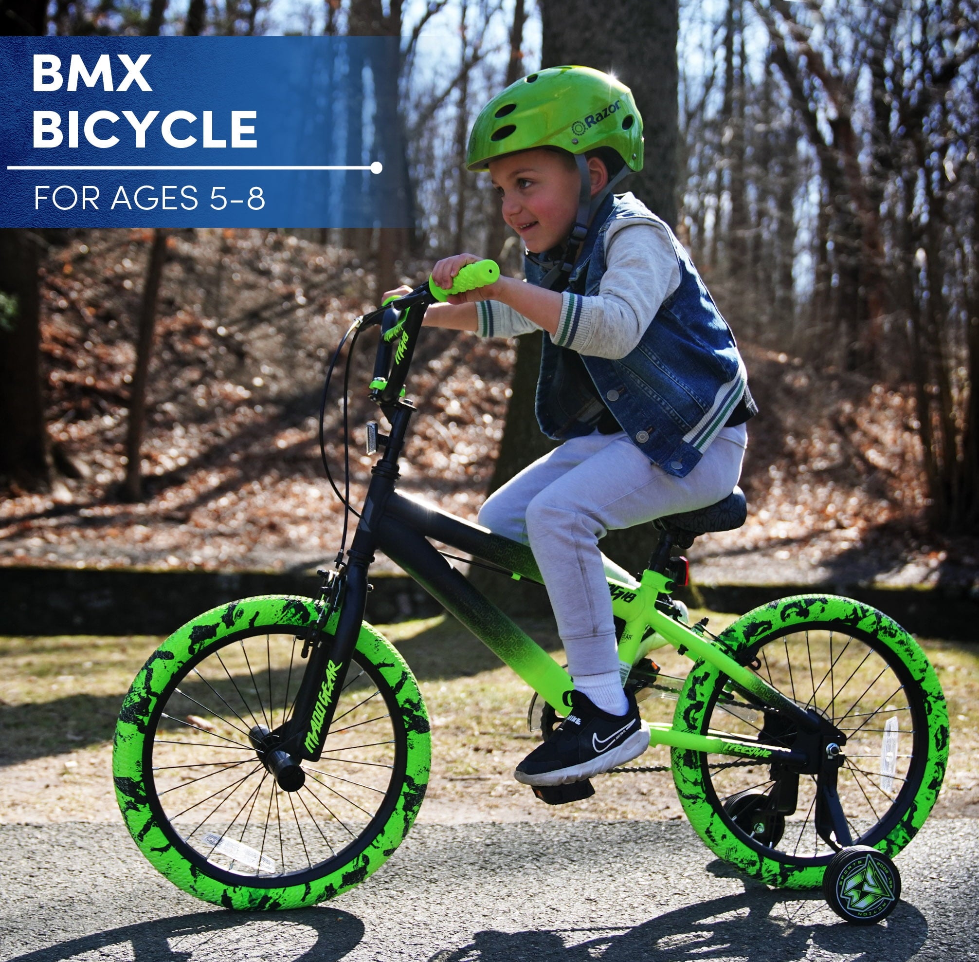 Bicycles 18 Madd Gear MG18 BMX Boy's Bike. Black and Green