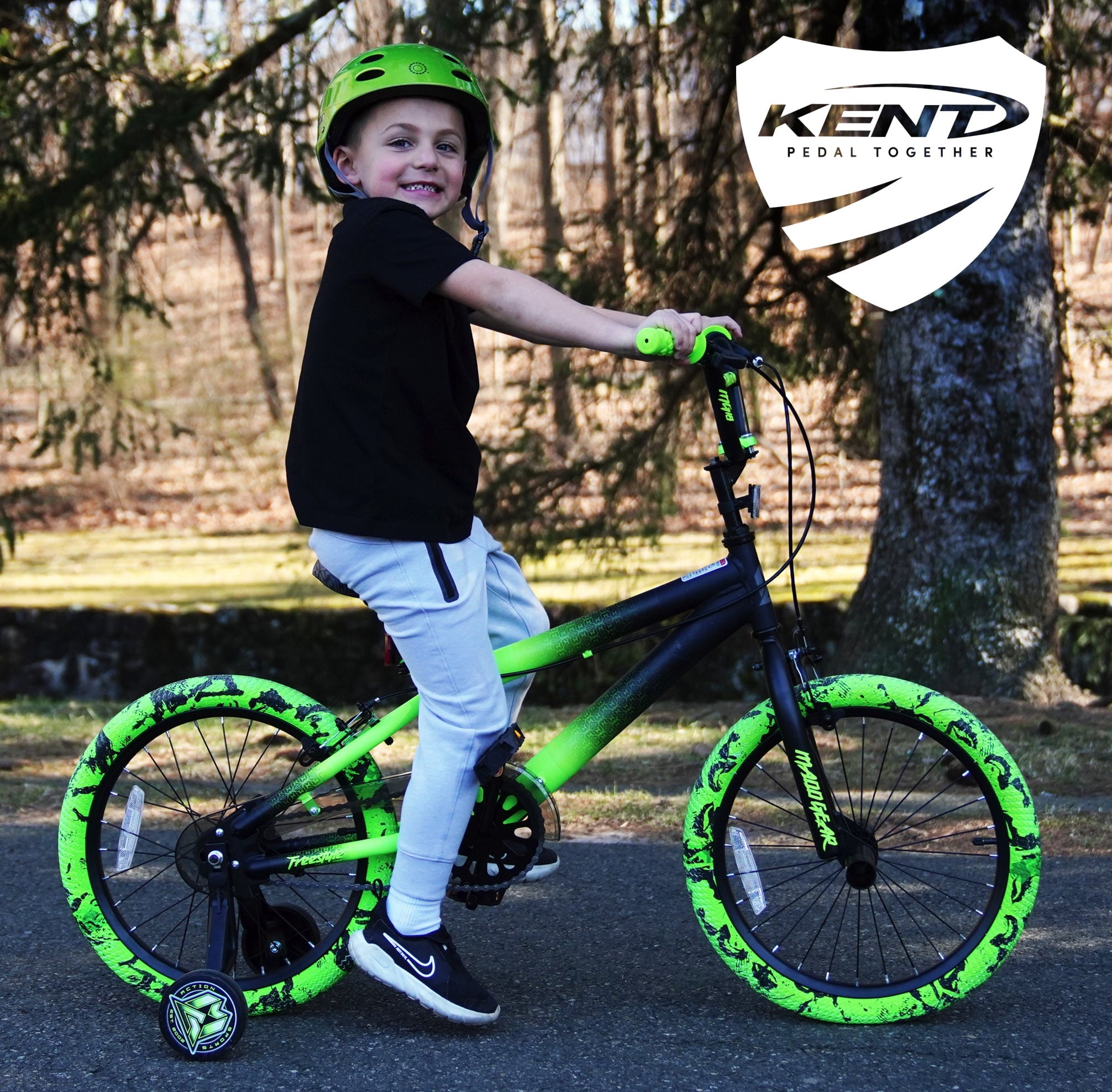 Bicycles 18 Madd Gear MG18 BMX Boy's Bike. Black and Green
