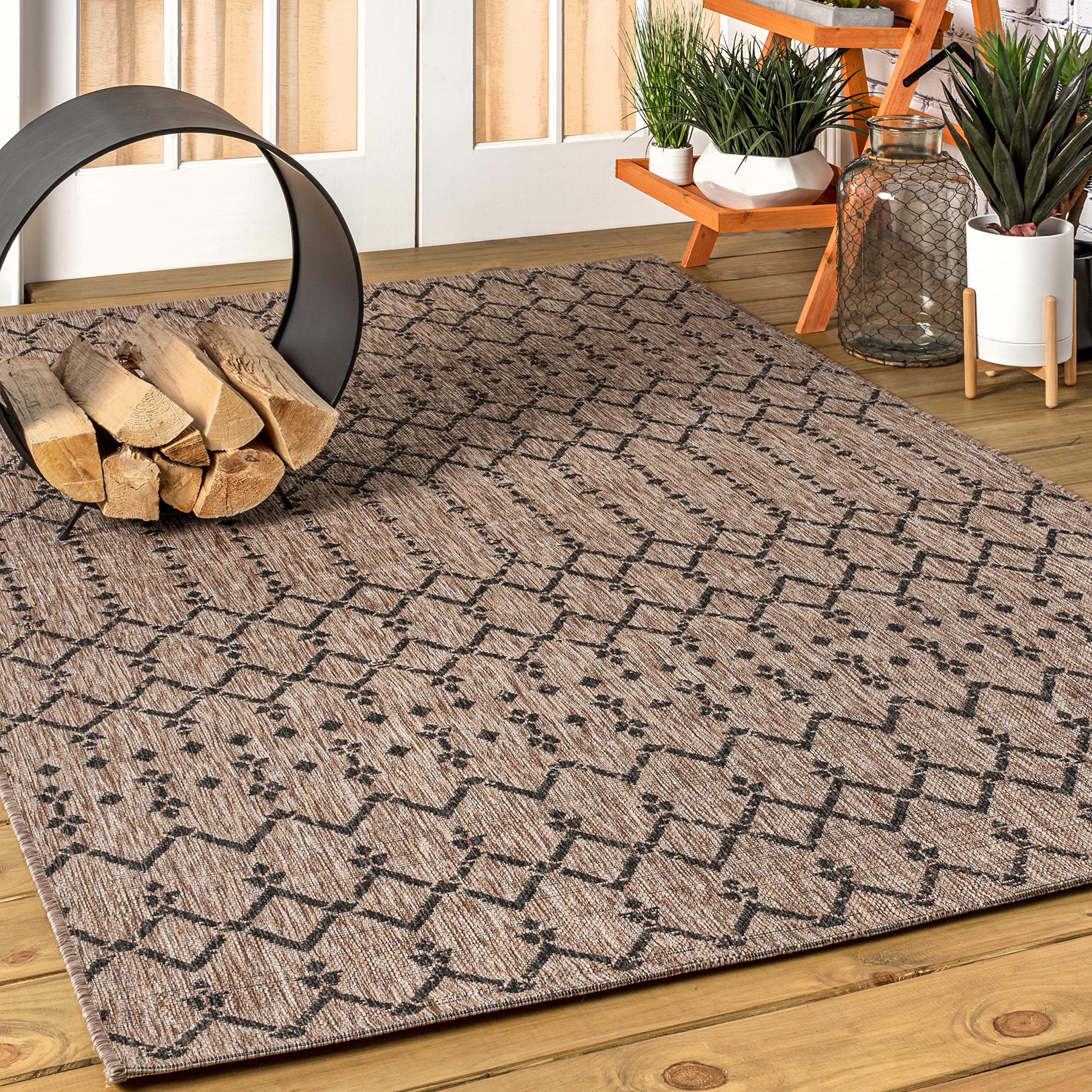 JONATHAN Y Moroccan Geometric Textured Weave Indoor Outdoor Area r.u.g