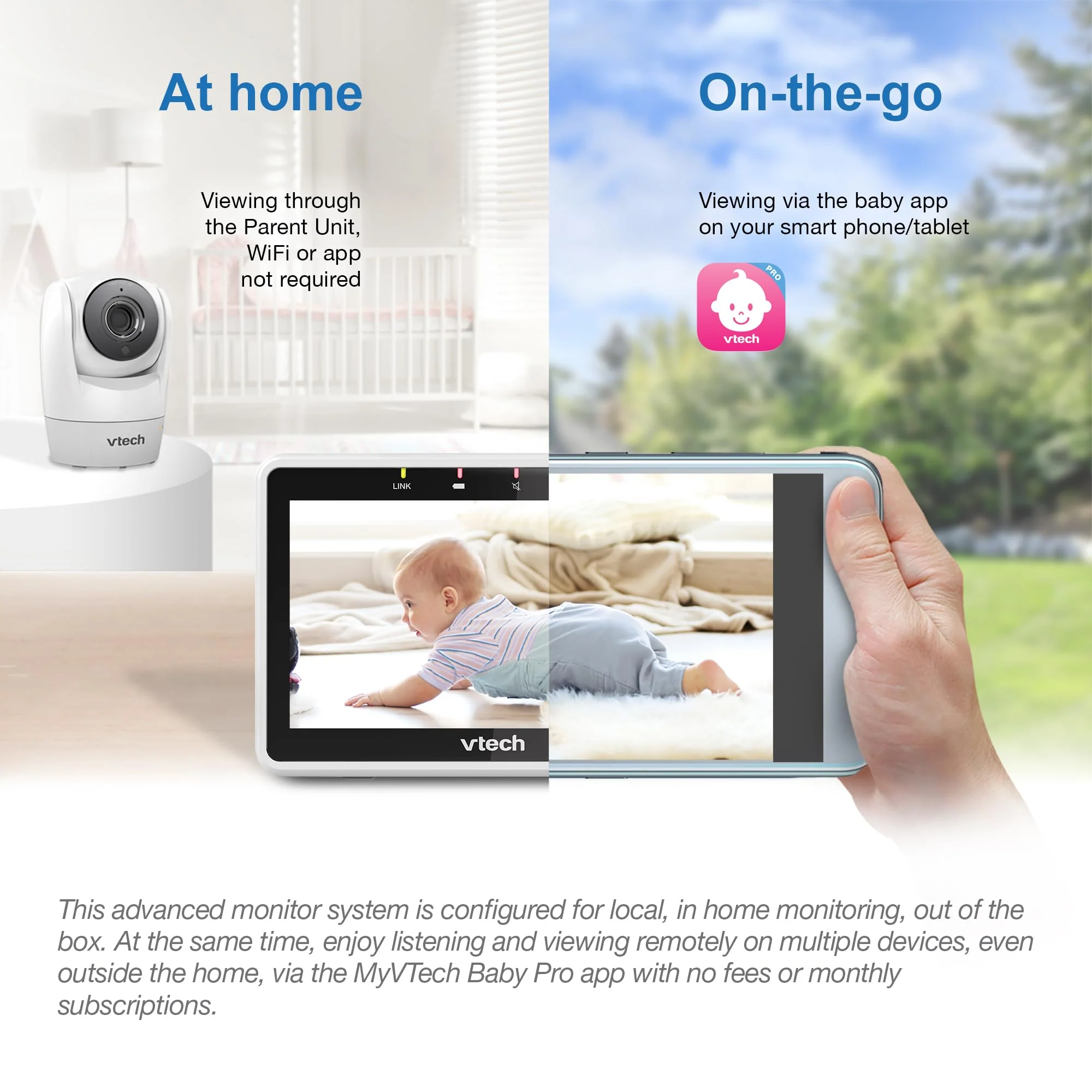 VTech Smart WiFi Baby Monitor. 5-inch 720p Display. 1080p Camera
