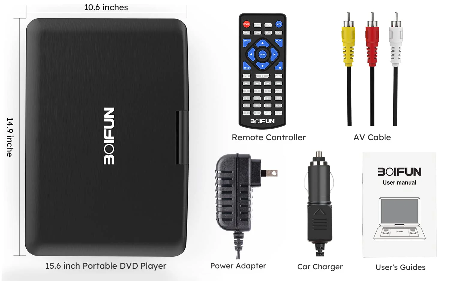 BOIFUN 17.5 Portable DVD Player with 15.6 HD Screen