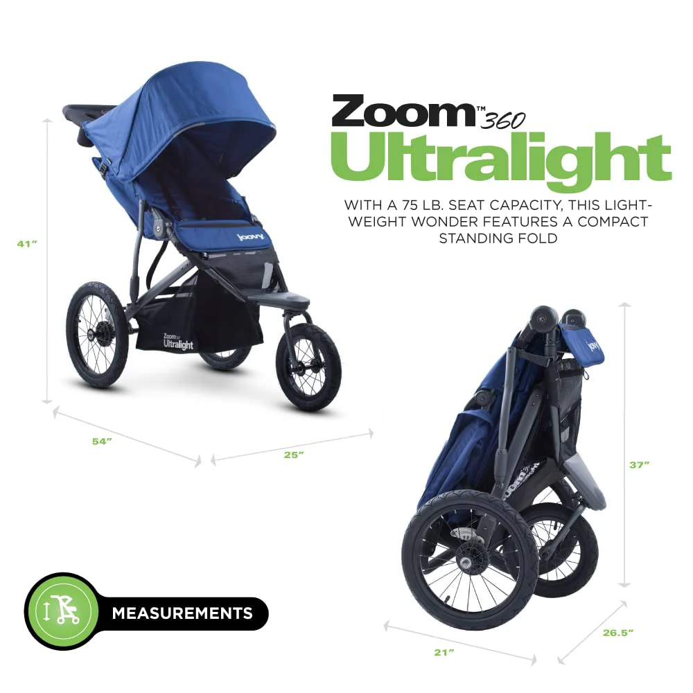 Joovy Zoom360 Ultralight Jogging Stroller Featuring High Child Seat