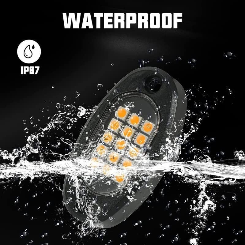 Winunite 20 Pods White Rock Lights with 16.4Ft Extension Wires