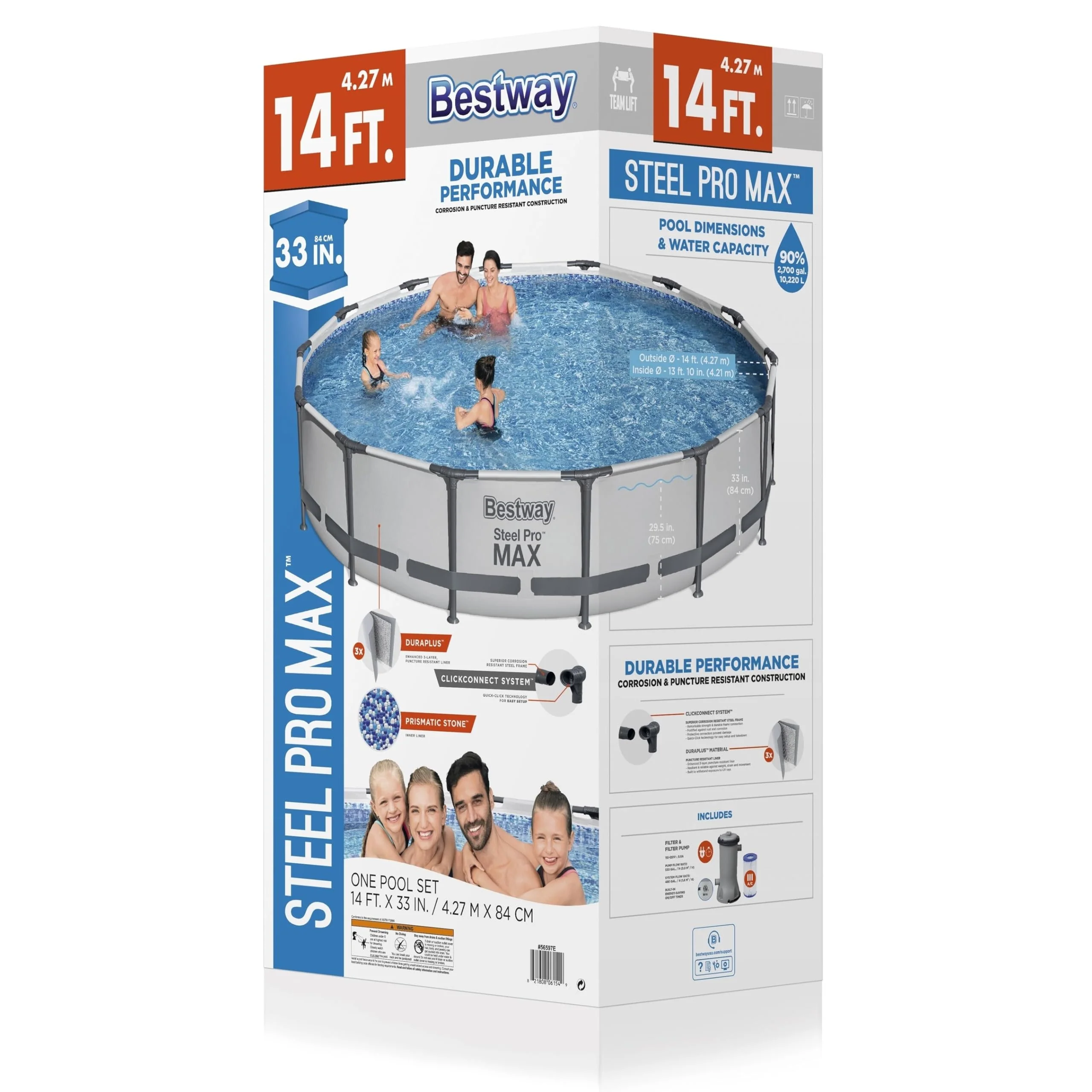 Bestway MAX 14' x 33 Round Above Ground Pool Set