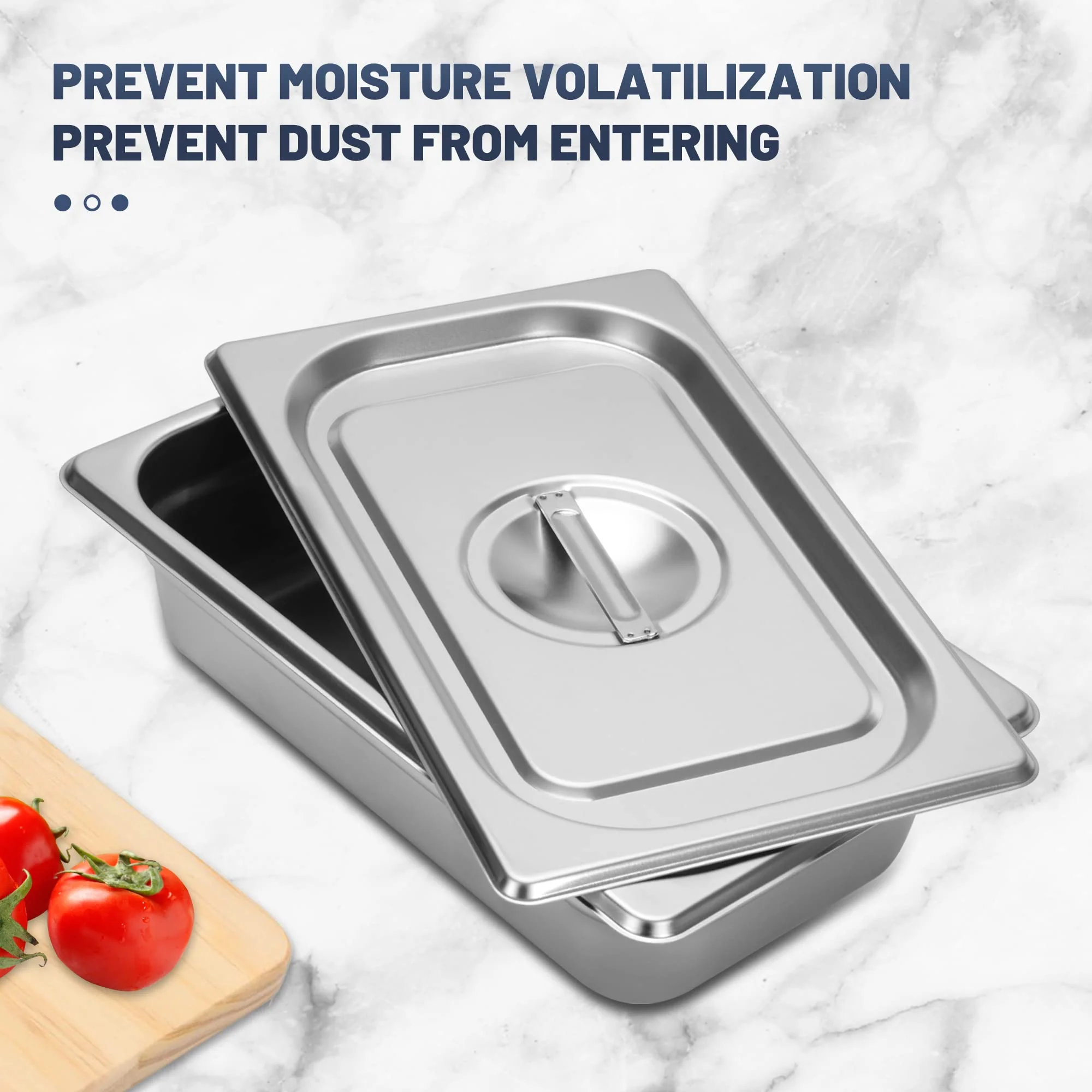 BIEAMA 6-Pack Full Size Steam Table Pan Cover. Lid with Handle