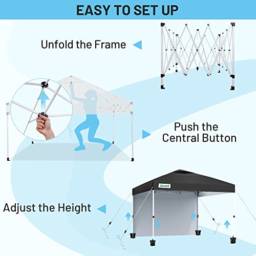 Pro 10x10 Pop Up Canopy Tent. Easy Setup Outdoor Instant Shelter for Patio