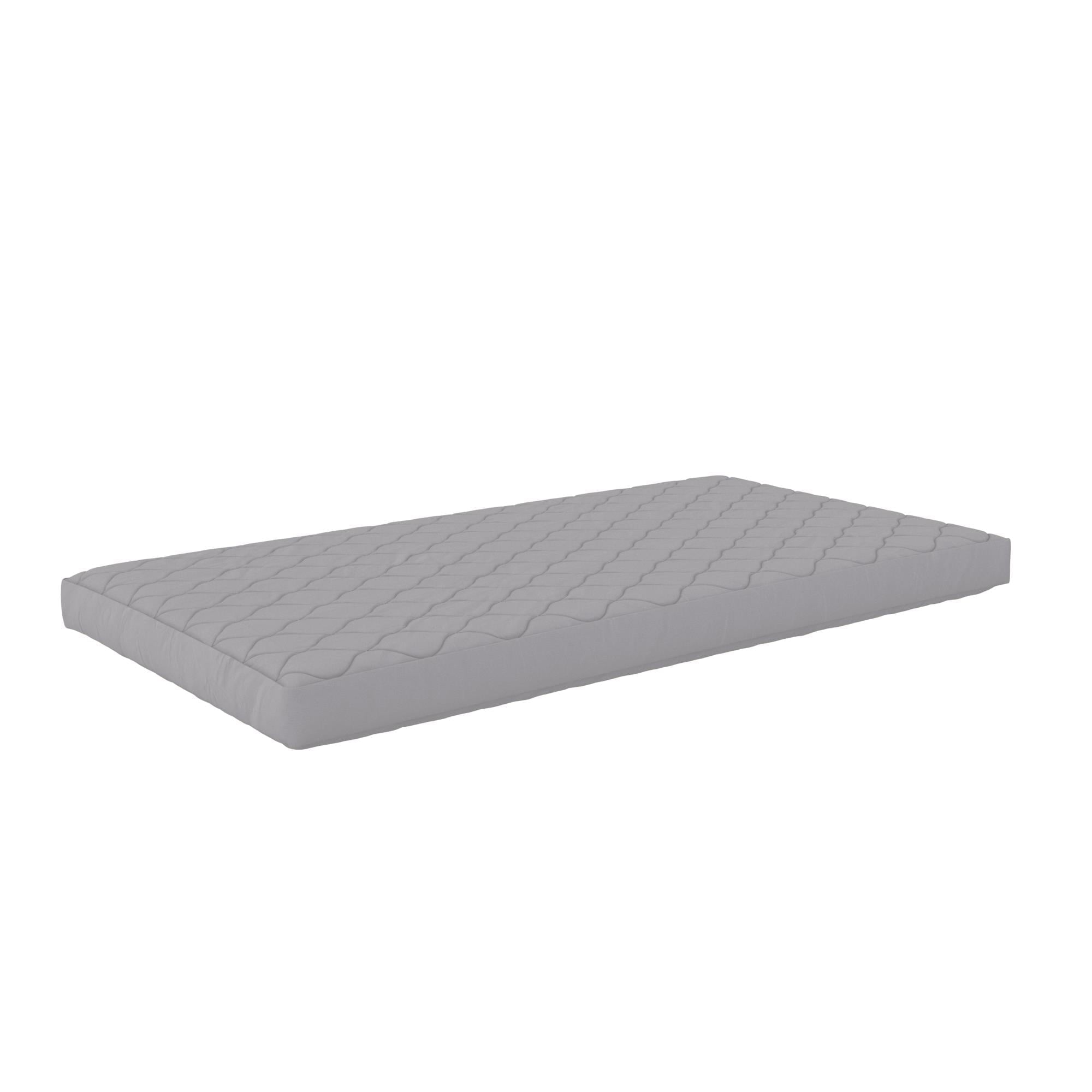Value 6 Inch Thermobonded Polyester Filled Quilted Top Bunk Bed Mattress. Twin. Gray
