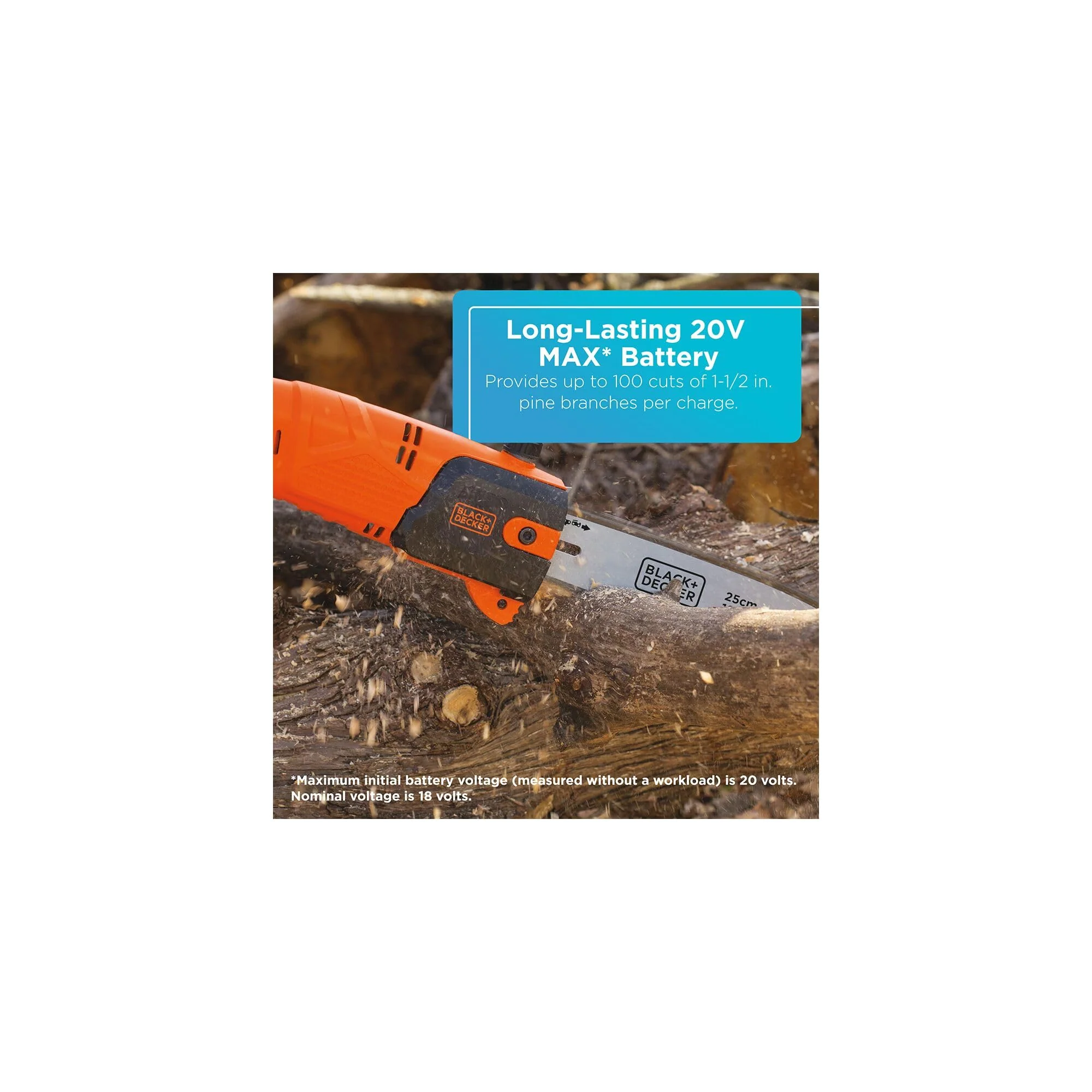 BLACK+DECKER Cordless 8 Inch 20V Max Pole Saw