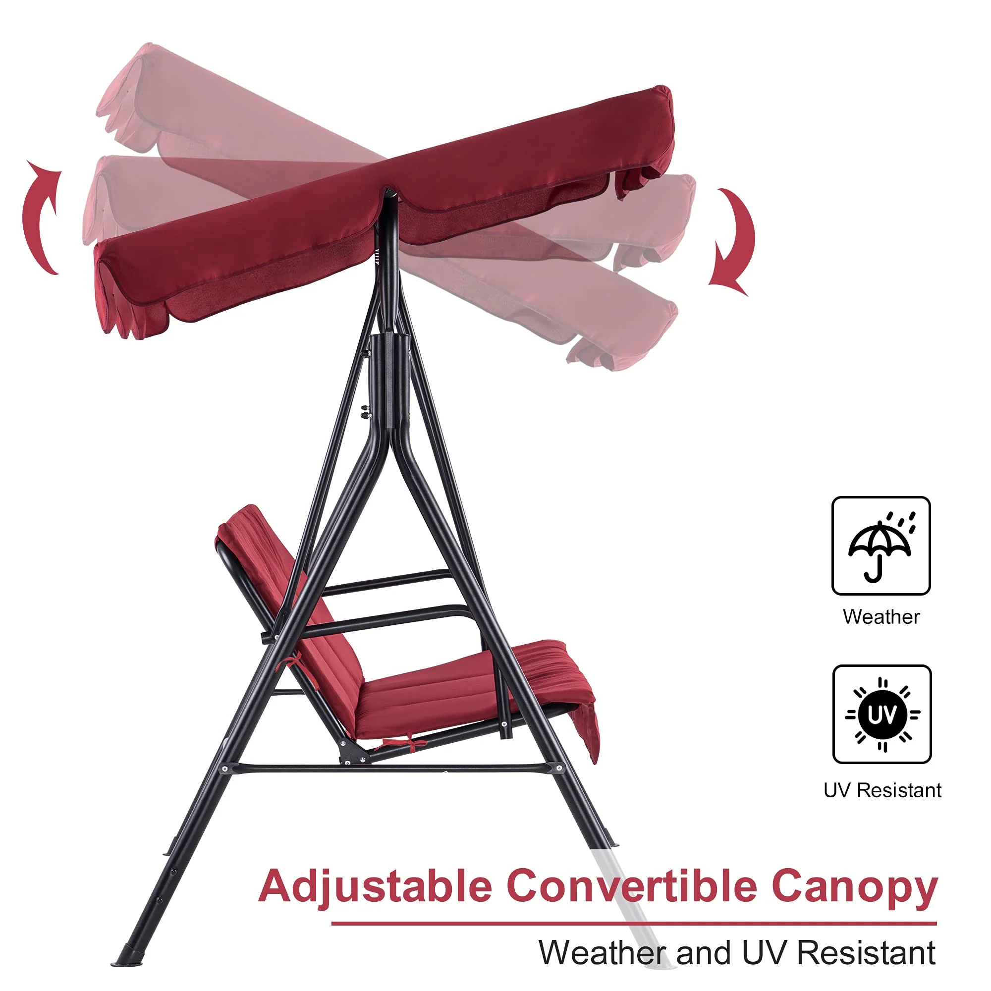Mcombo 3-Person Outdoor Patio Swing Chair