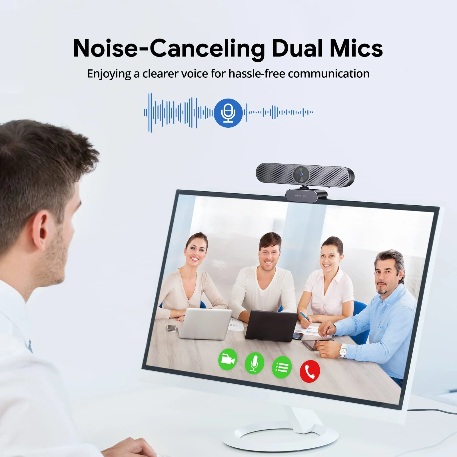 DEPSTECH 4K Zoomable Webcam with Microphone and Remote