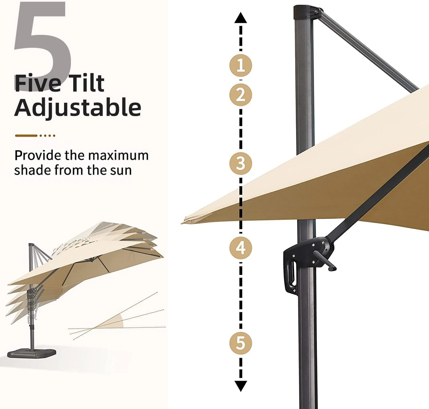 9' X 11.5' Patio Umbrella Outdoor Cantilever Rectangle Umbrella Aluminum Offset Umbrella