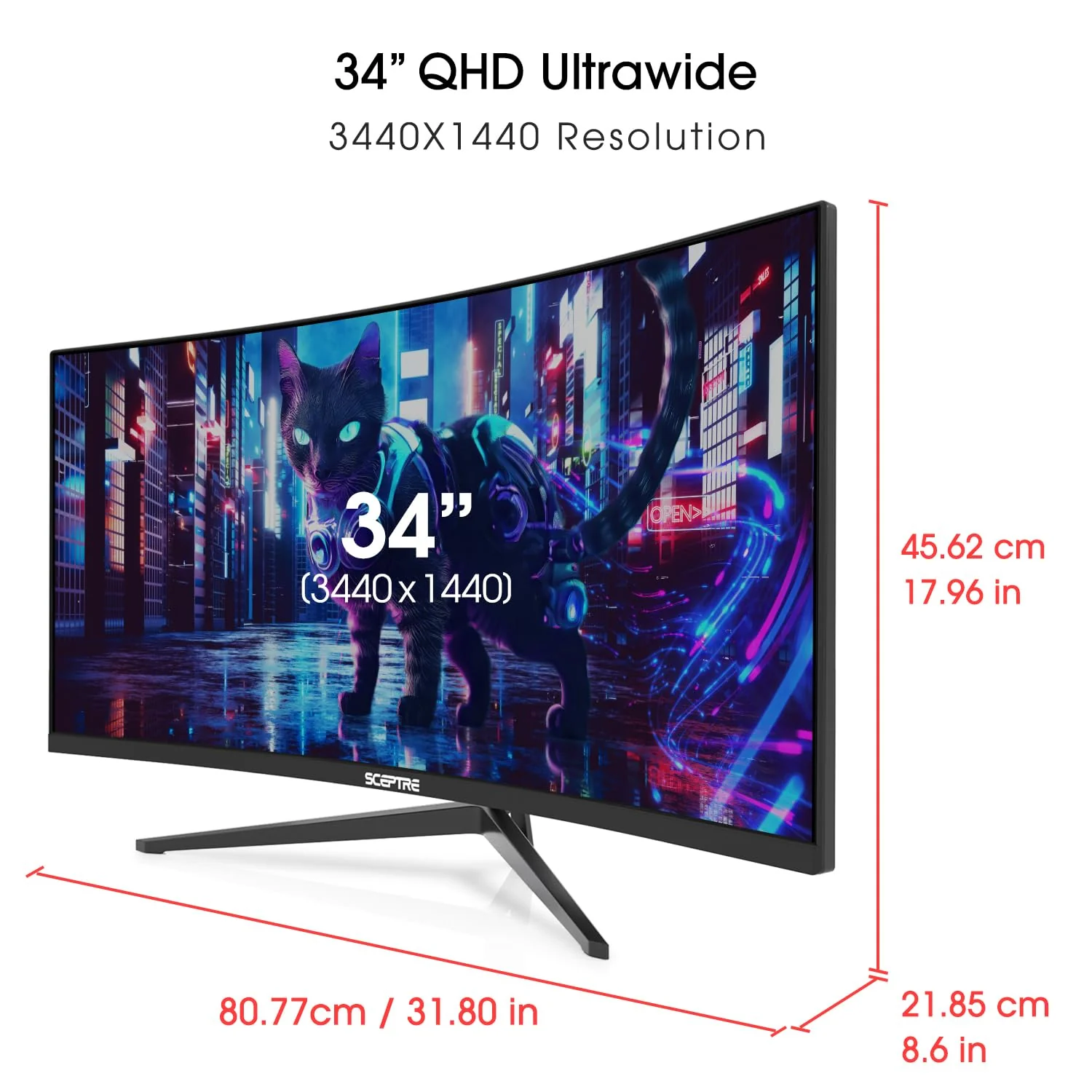 Sceptre 34 Inch 165Hz Curved Ultrawide WQHD Monitor